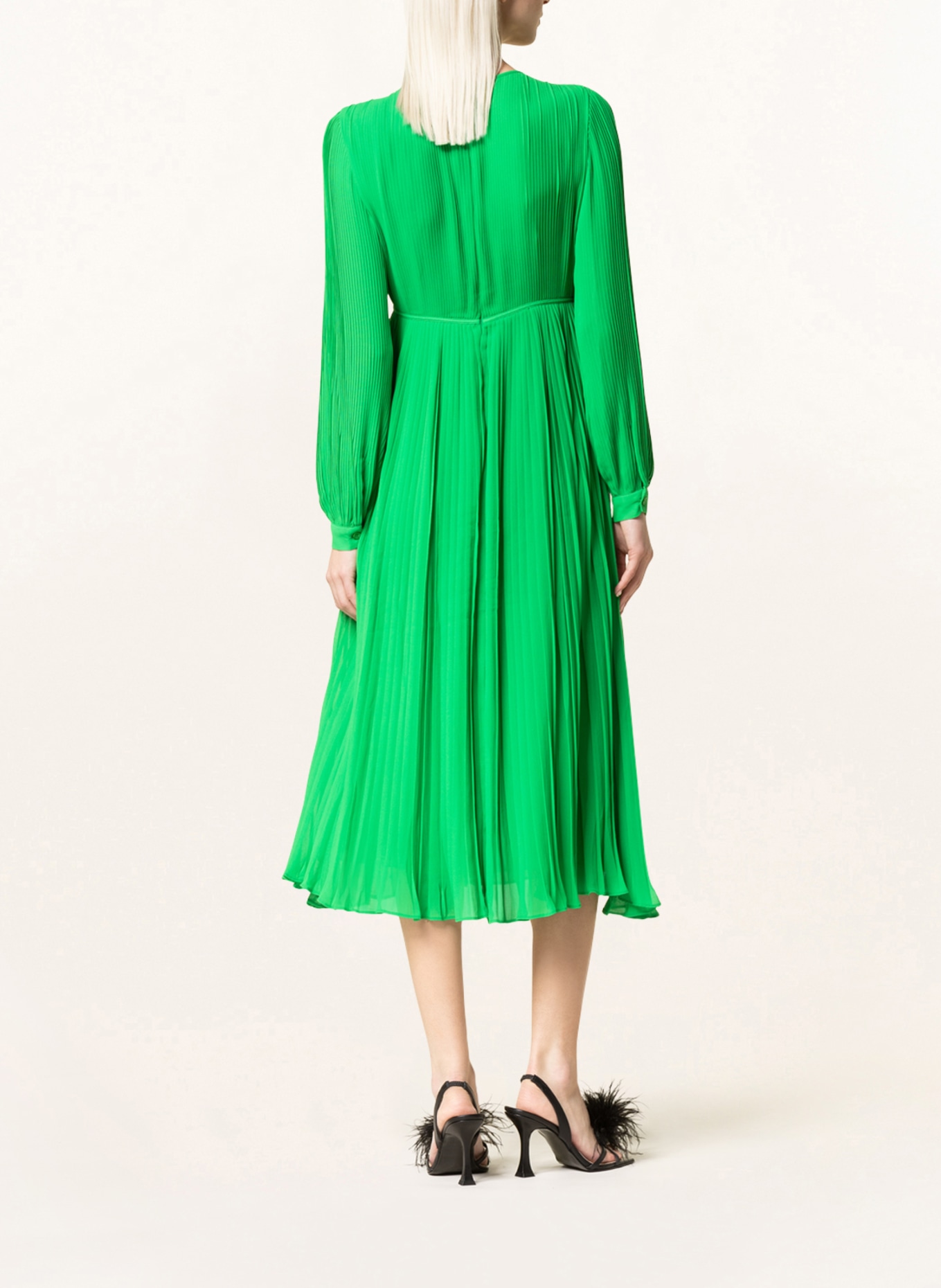 Michael Kors Womens Size M Long Sleeve  Midi Dress Green