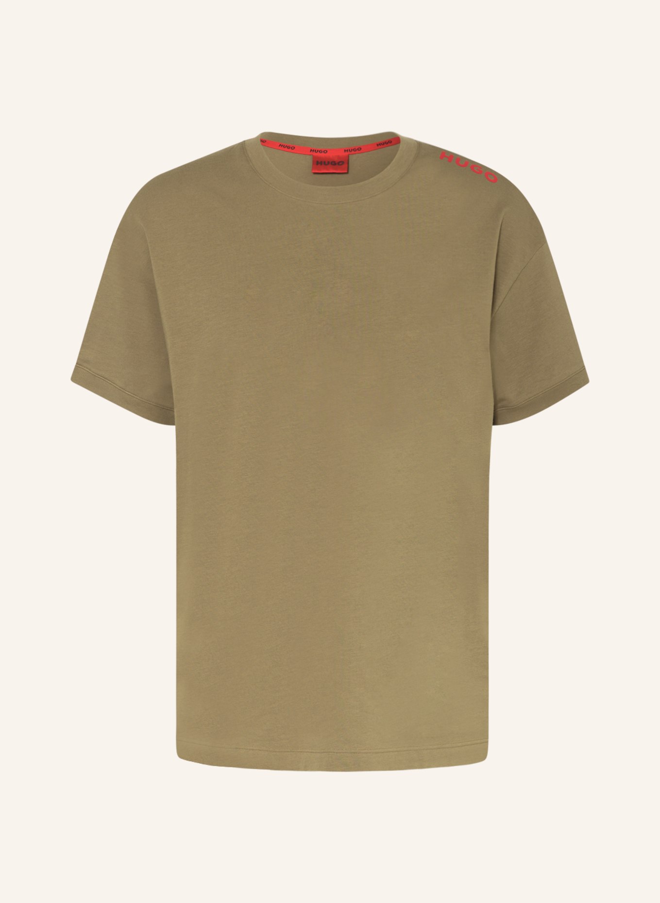 HUGO Lounge shirt LABELLED, Color: KHAKI (Image 1)