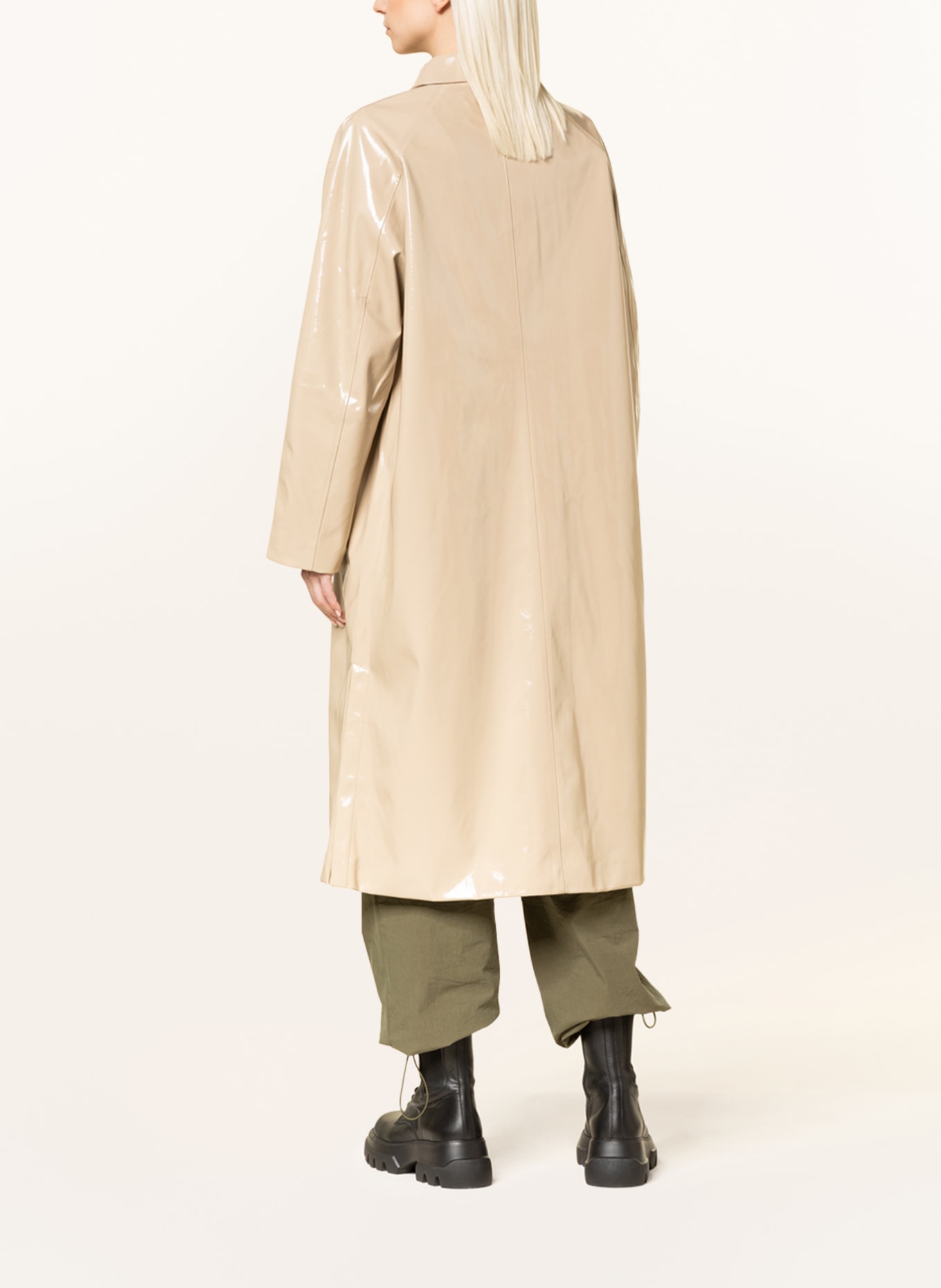 Calvin Klein Jeans Oversized coat in patent look, Color: CAMEL (Image 3)