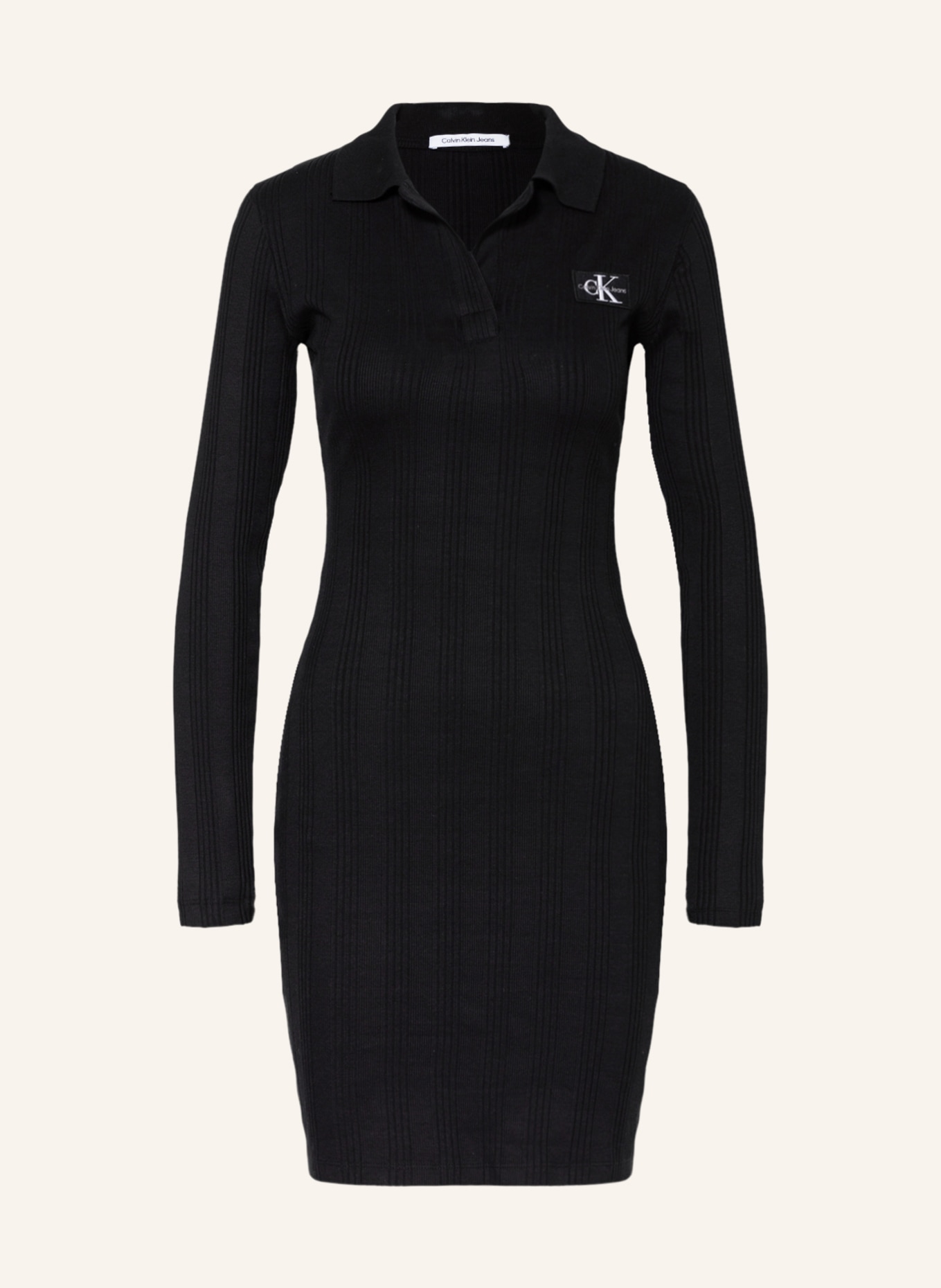 Calvin Klein Jeans Jersey polo dress, Color: BLACK (Image 1)