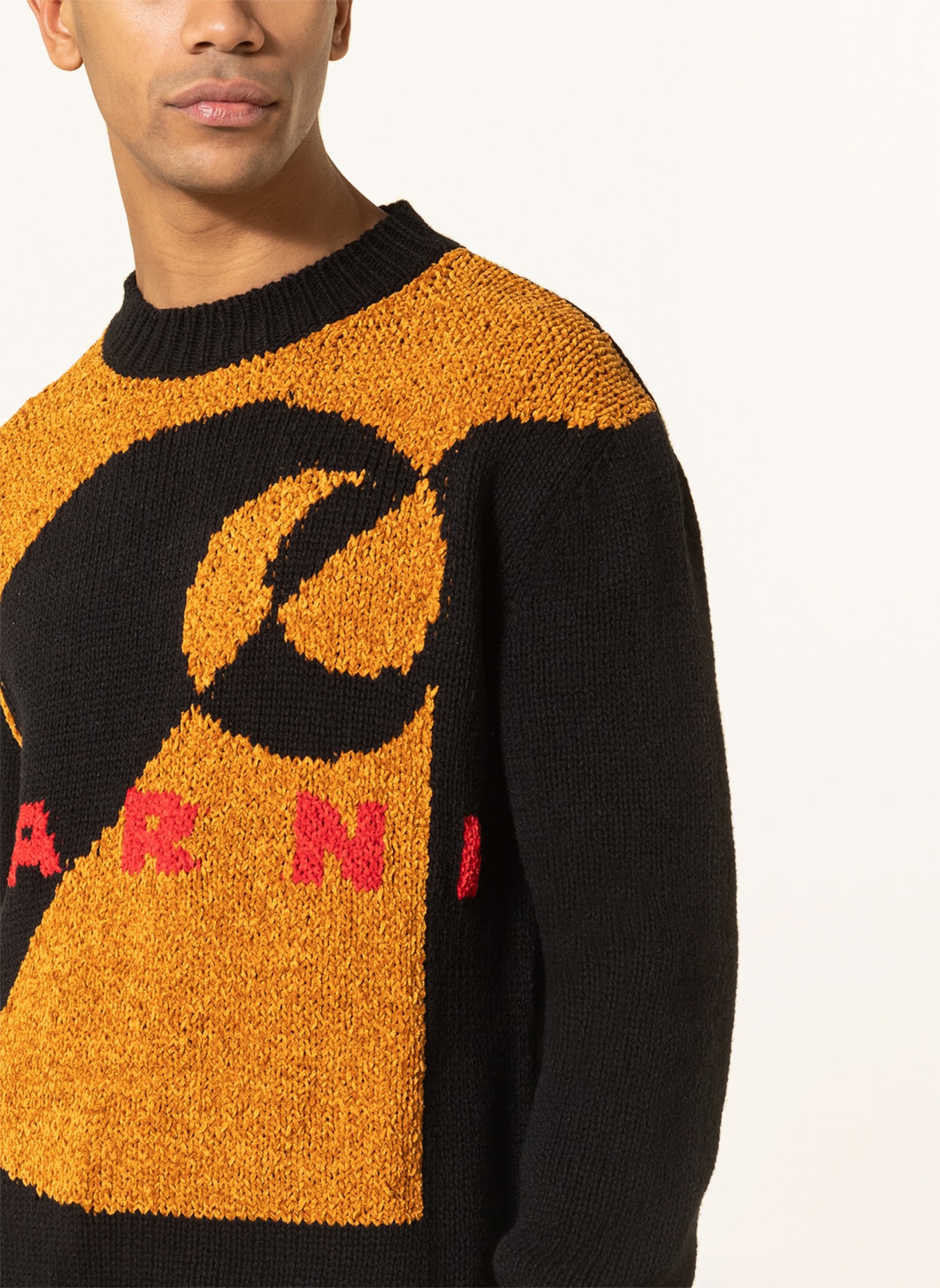 MARNI Sweater in black/ dark orange