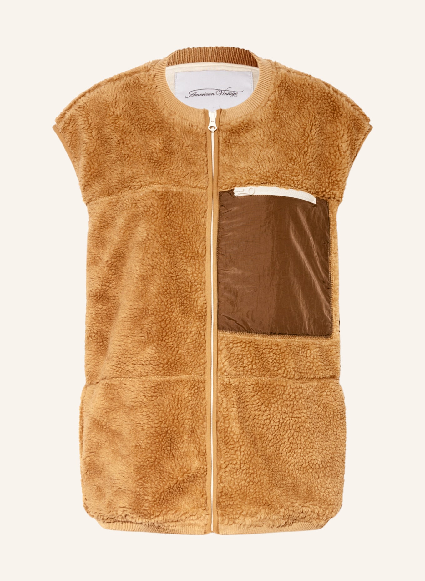 American Vintage Teddy vest , Color: LIGHT BROWN (Image 1)