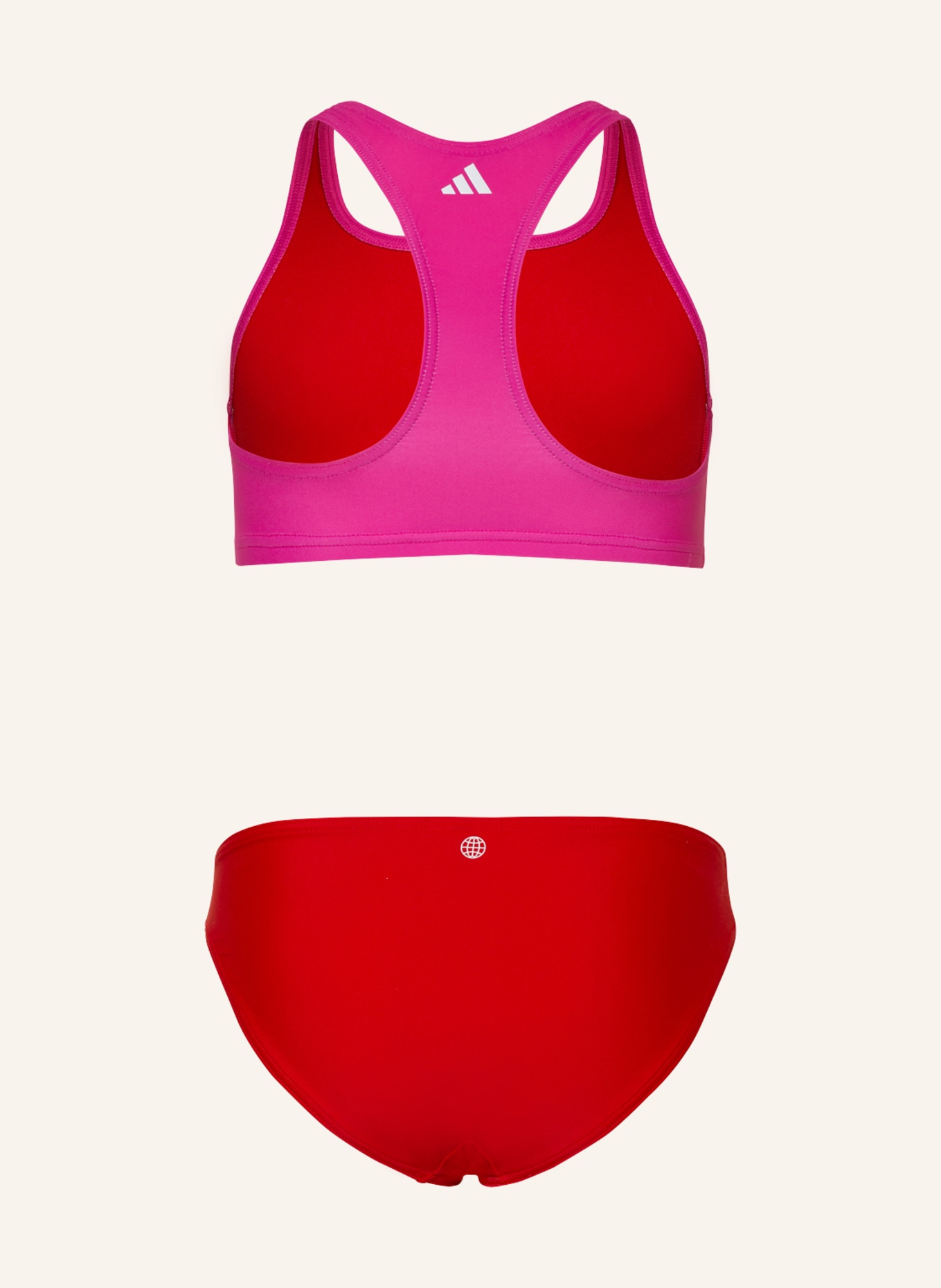 adidas Bikini bustier BIG BARS LOGO, Kolor: MOCNORÓŻOWY/ CZERWONY (Obrazek 2)