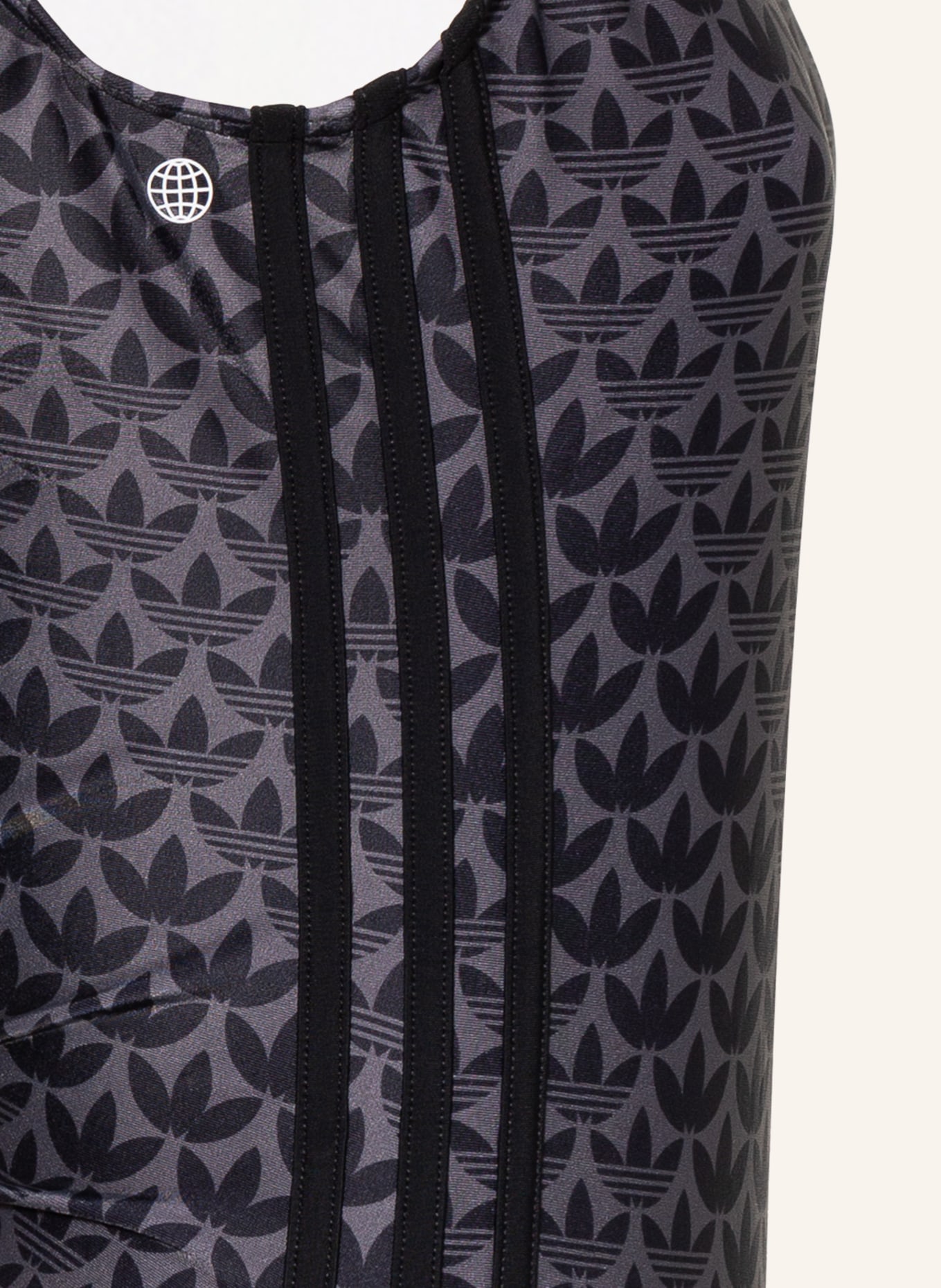 adidas Originals Badeanzug MONOGRAM, Farbe: SCHWARZ/ DUNKELGRAU/ GRAU (Bild 4)