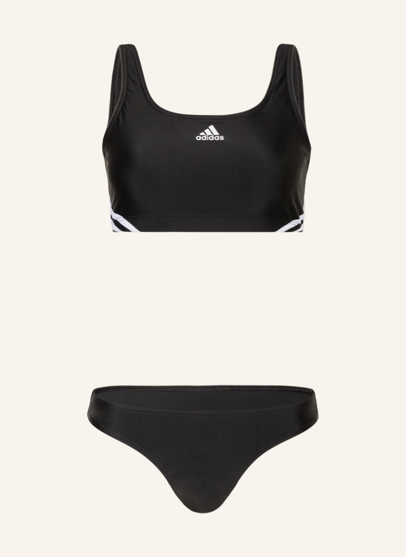 adidas Bralette bikini 3S SPORTY, Color: BLACK (Image 1)