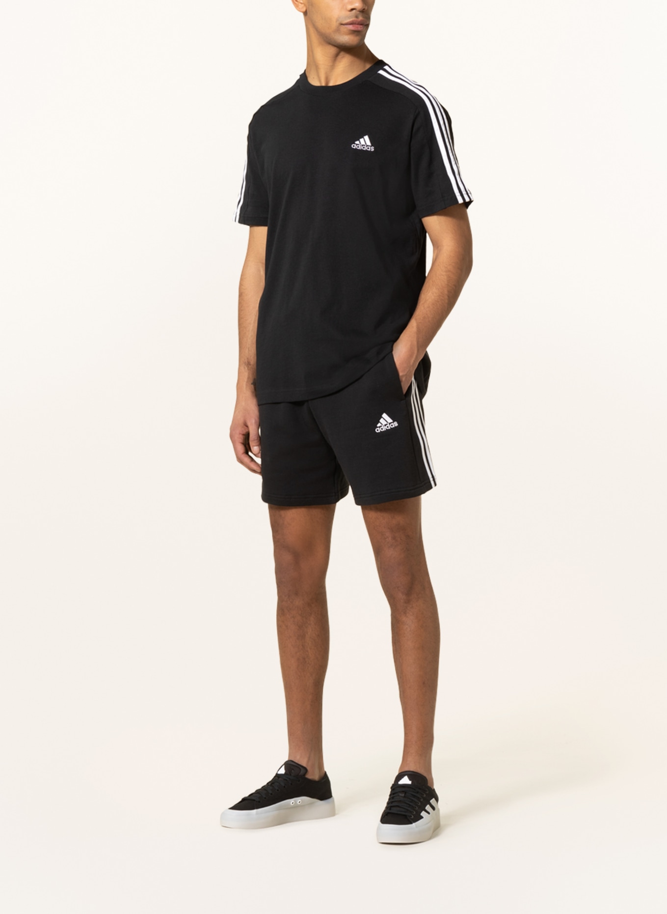 adidas Sweat shorts ESSENTIALS, Color: BLACK/ WHITE (Image 2)