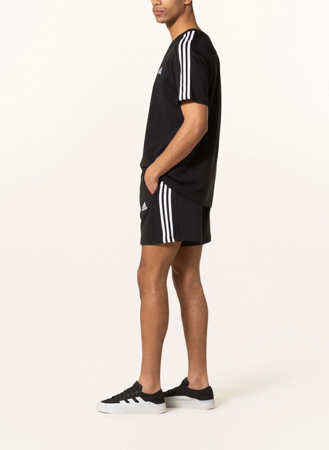 adidas Sweat shorts ESSENTIALS, Color: BLACK/ WHITE (Image 4)