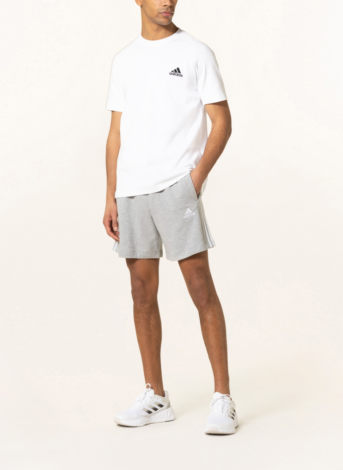 adidas Sweat shorts, Color: GRAY/ WHITE (Image 2)