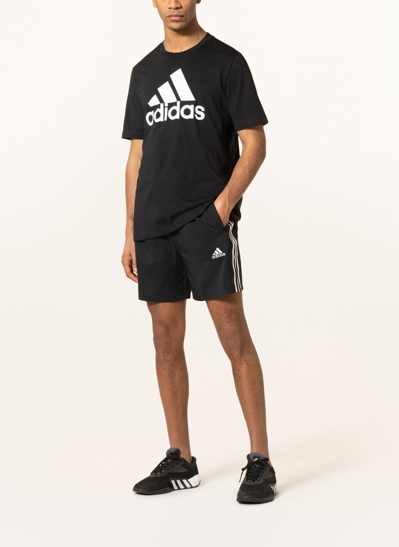 adidas Training shorts AEROREADY ESSENTIALS, Color: BLACK/ WHITE (Image 2)