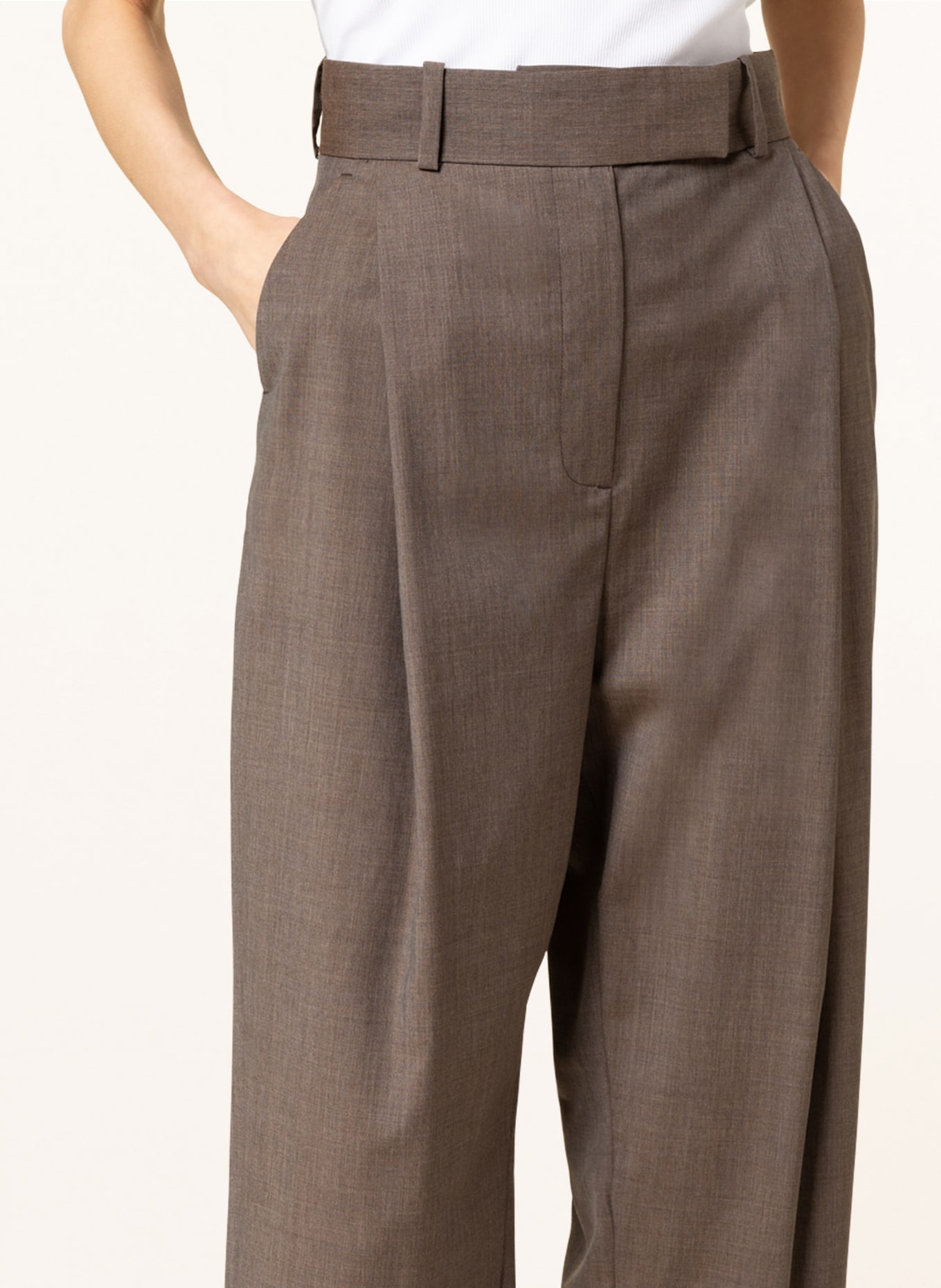 TOTEME Wide leg trousers, Color: BROWN (Image 5)