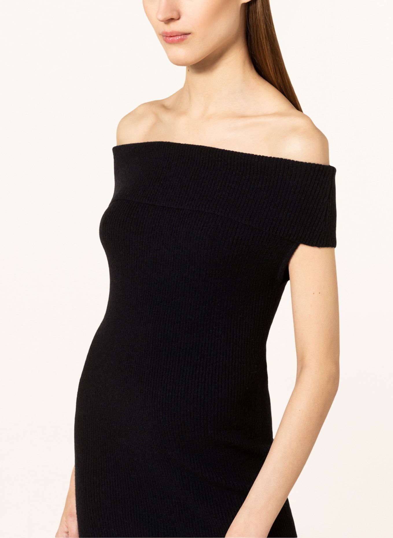 TOTEME Off-shoulder knit dress, Color: BLACK (Image 4)