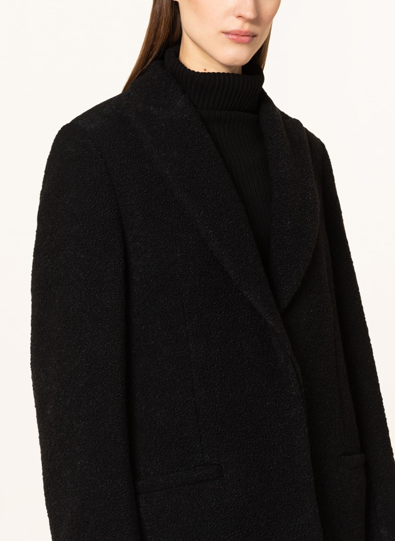 TOTEME Bouclé coat, Color: BLACK (Image 4)