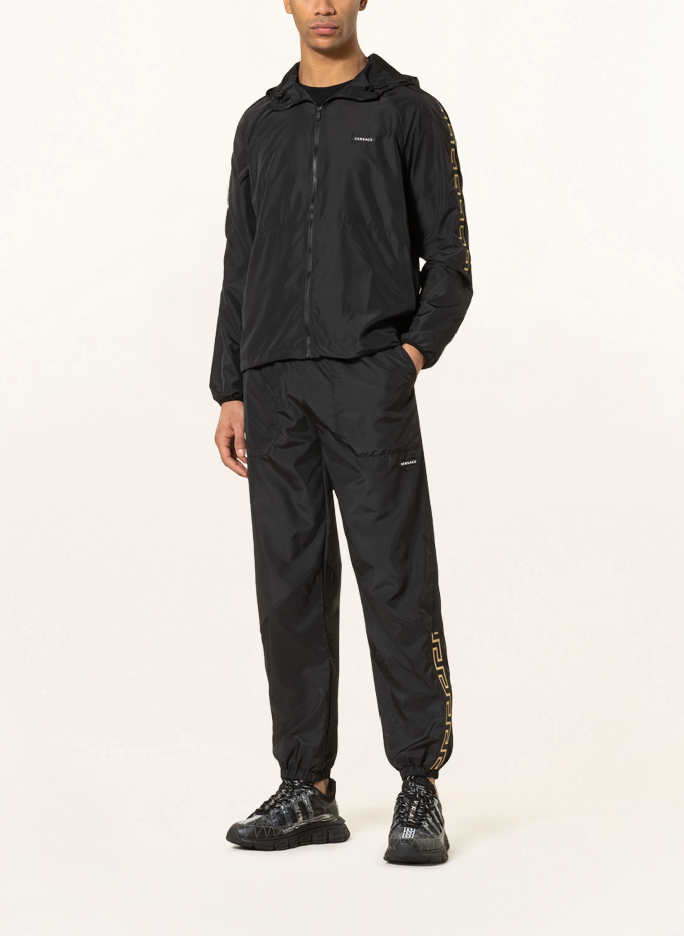 VERSACE Track pants with tuxedo stripes, Color: BLACK (Image 2)