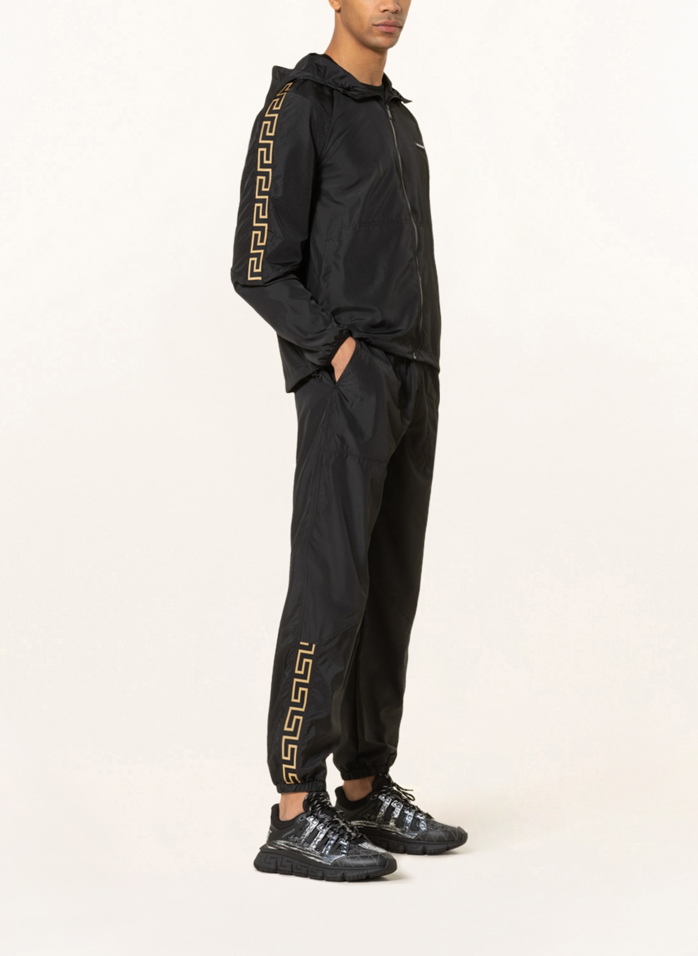 VERSACE Track pants with tuxedo stripes, Color: BLACK (Image 4)
