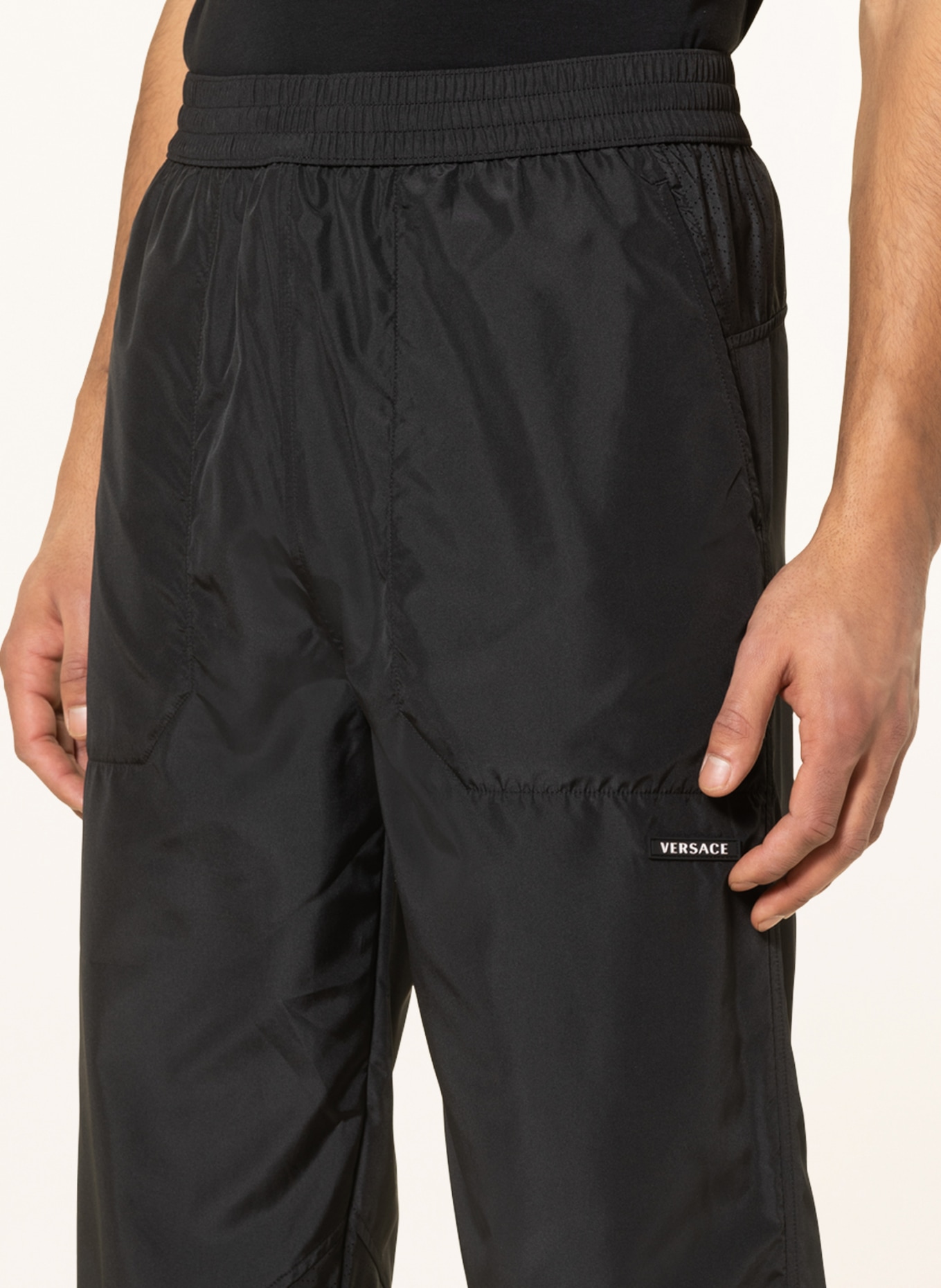 VERSACE Track pants with tuxedo stripes, Color: BLACK (Image 5)