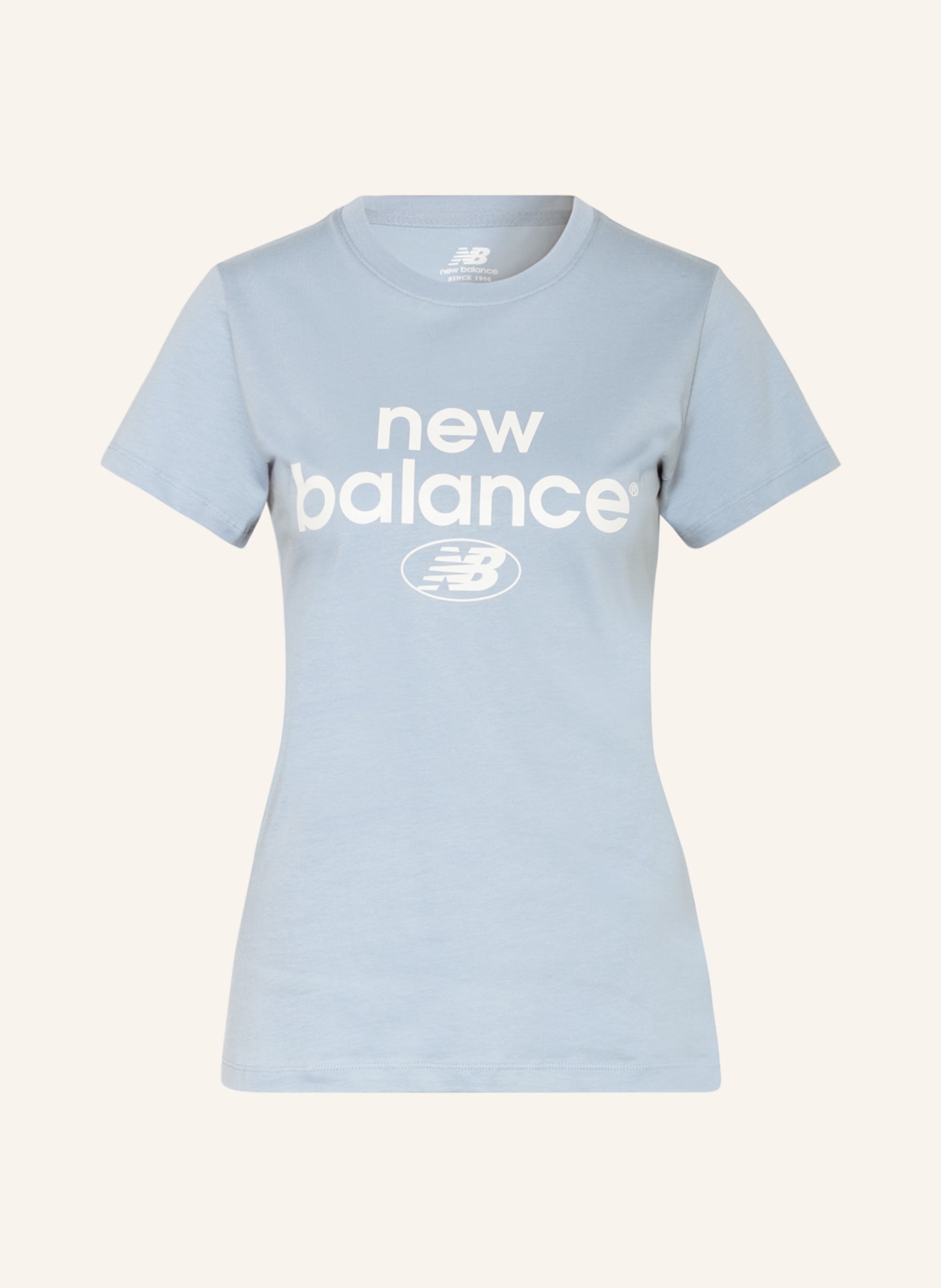 new balance T-shirt ESSENTIALS in light blue/ white