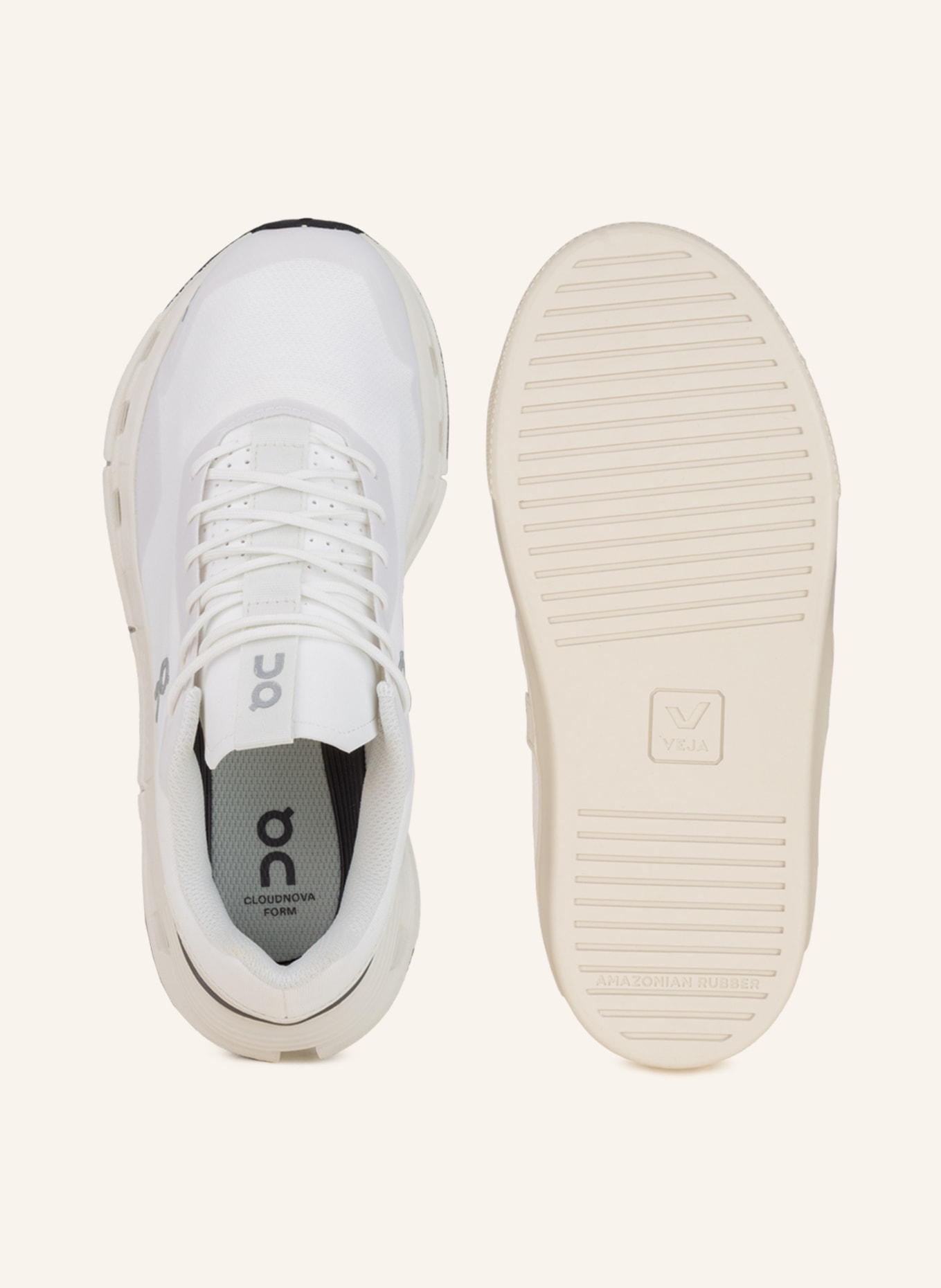 On Sneakers CLOUDNOVA FORM, Color: WHITE/ CREAM/ LIGHT GRAY (Image 5)