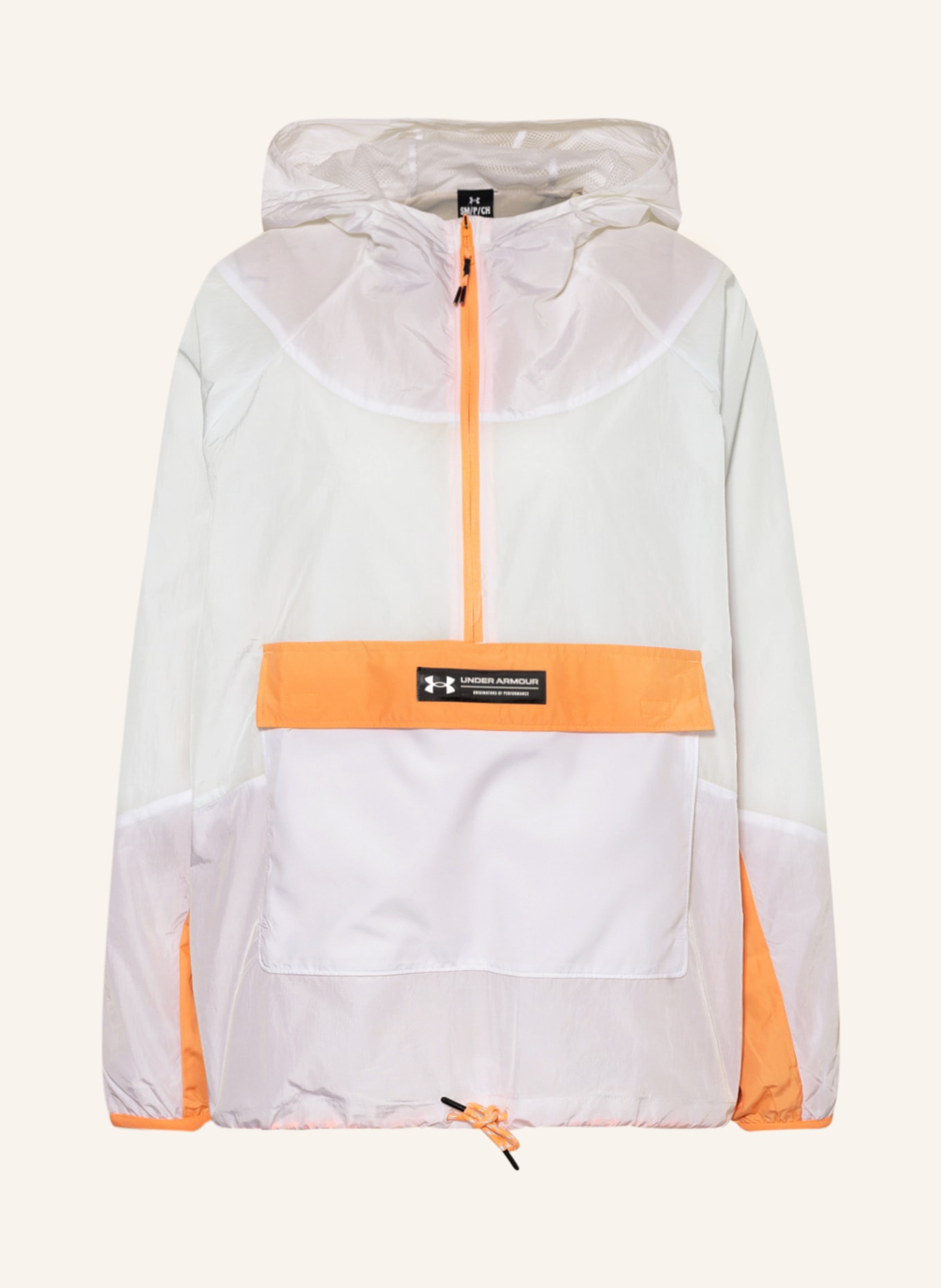 UNDER ARMOUR Anorak jacket UA RUSH™, Color: WHITE/ ORANGE (Image 1)