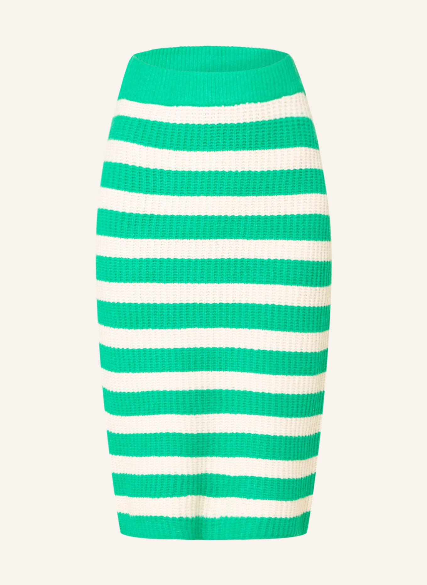gina tricot Knit skirt SAGA, Color: GREEN/ WHITE (Image 1)