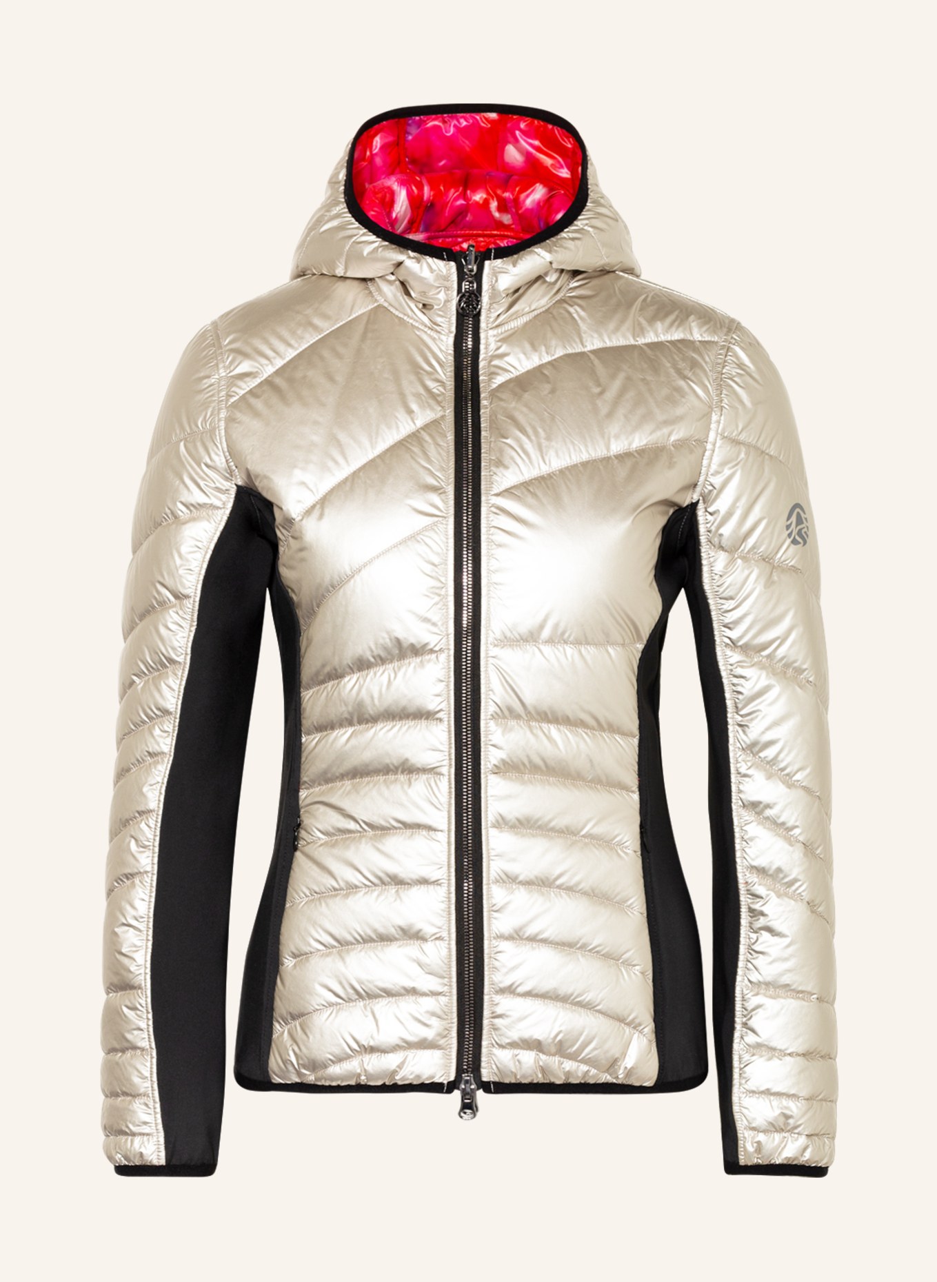 SPORTALM Hybrid quilted jacket reversible, Color: SILVER/ BLACK/ RED (Image 1)