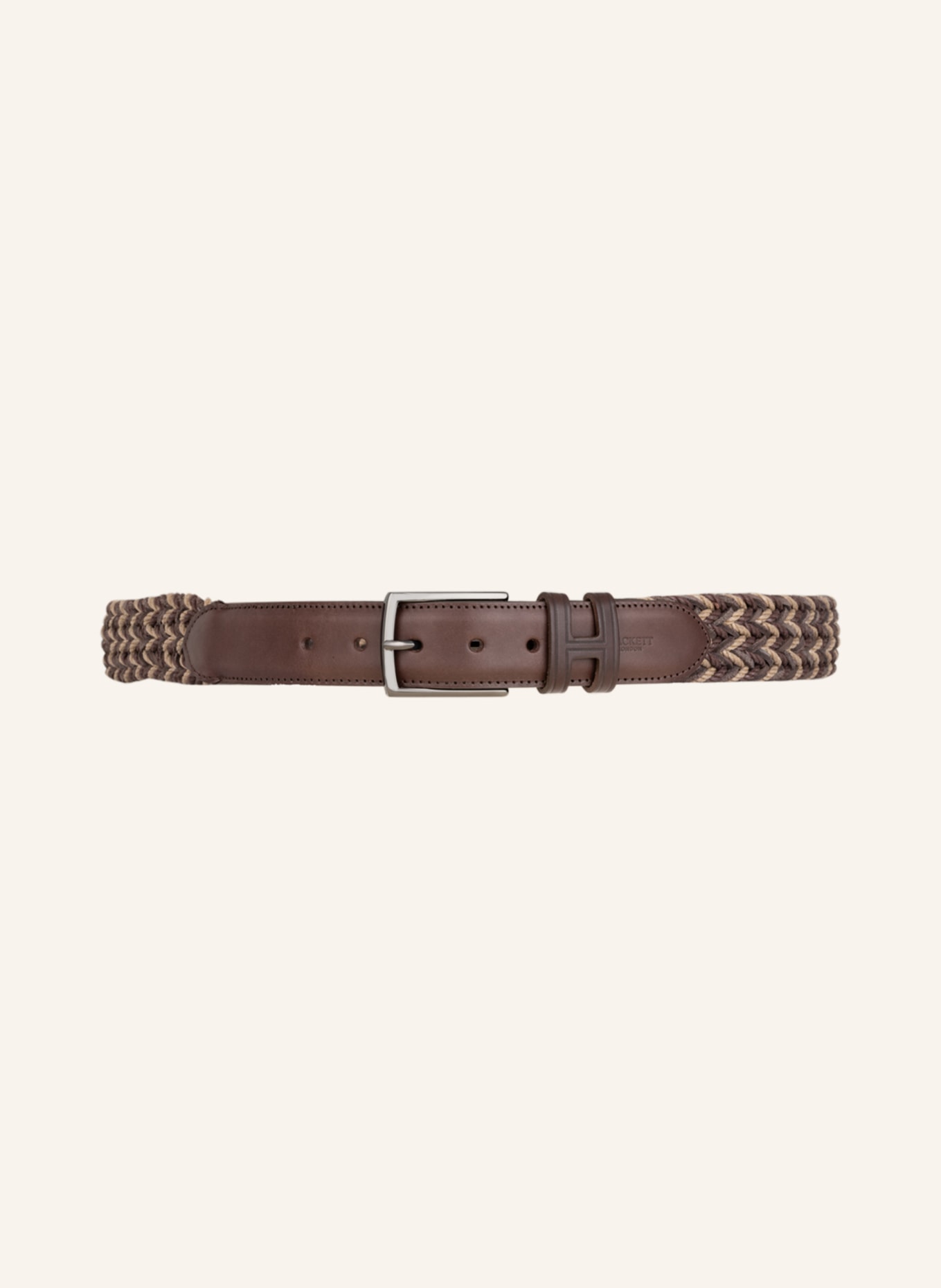 HACKETT LONDON Braided belt, Color: DARK BROWN/ CREAM (Image 2)