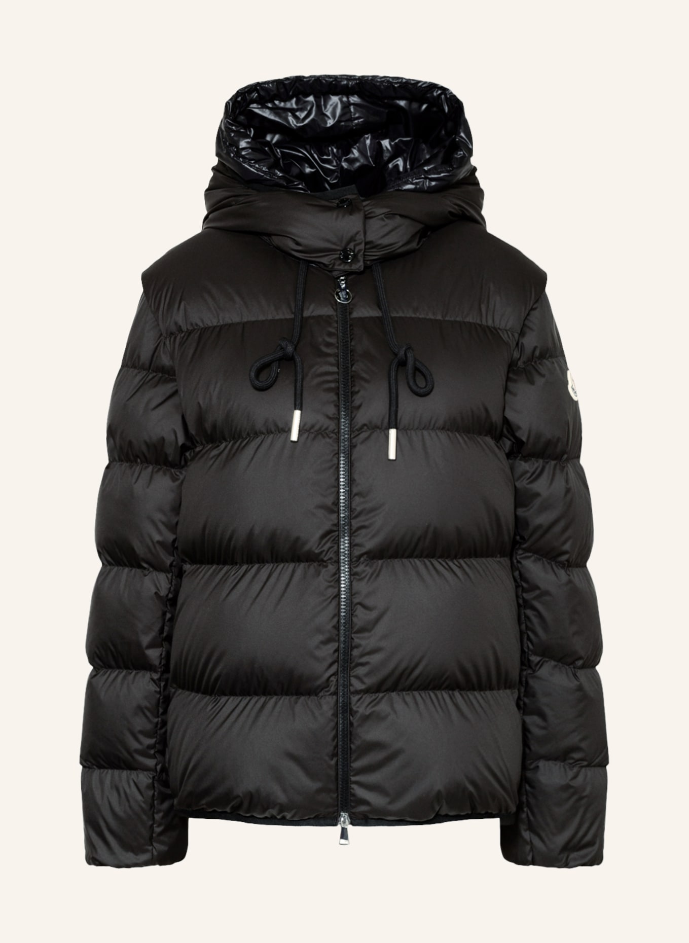 MONCLER Down jacket with removable hood, Color: BLACK (Image 1)