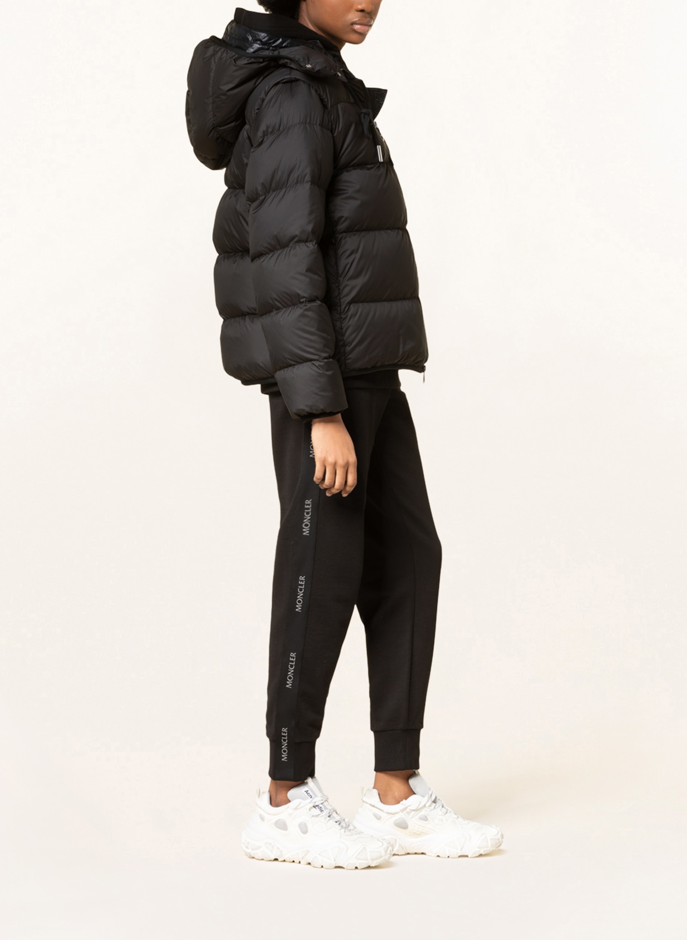 MONCLER Down jacket with removable hood, Color: BLACK (Image 4)