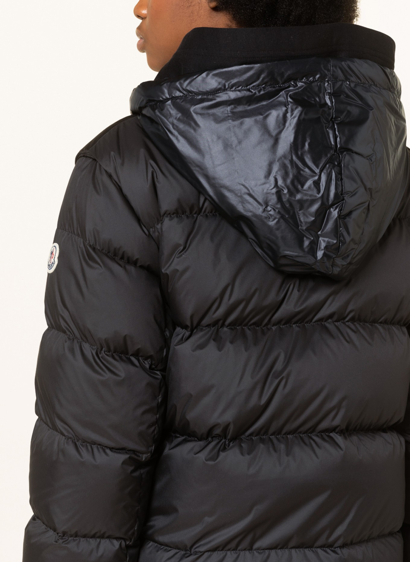 MONCLER Down jacket with removable hood, Color: BLACK (Image 5)
