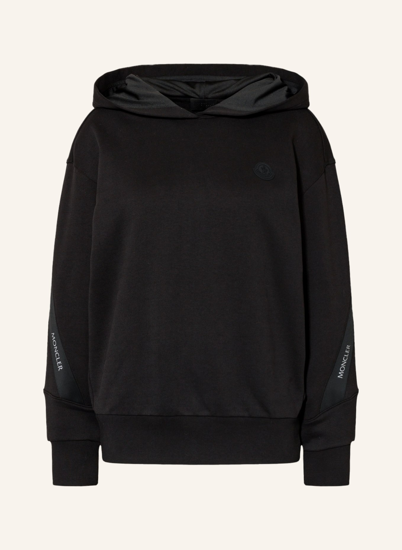 MONCLER Hoodie with tuxedo stripes, Color: BLACK (Image 1)