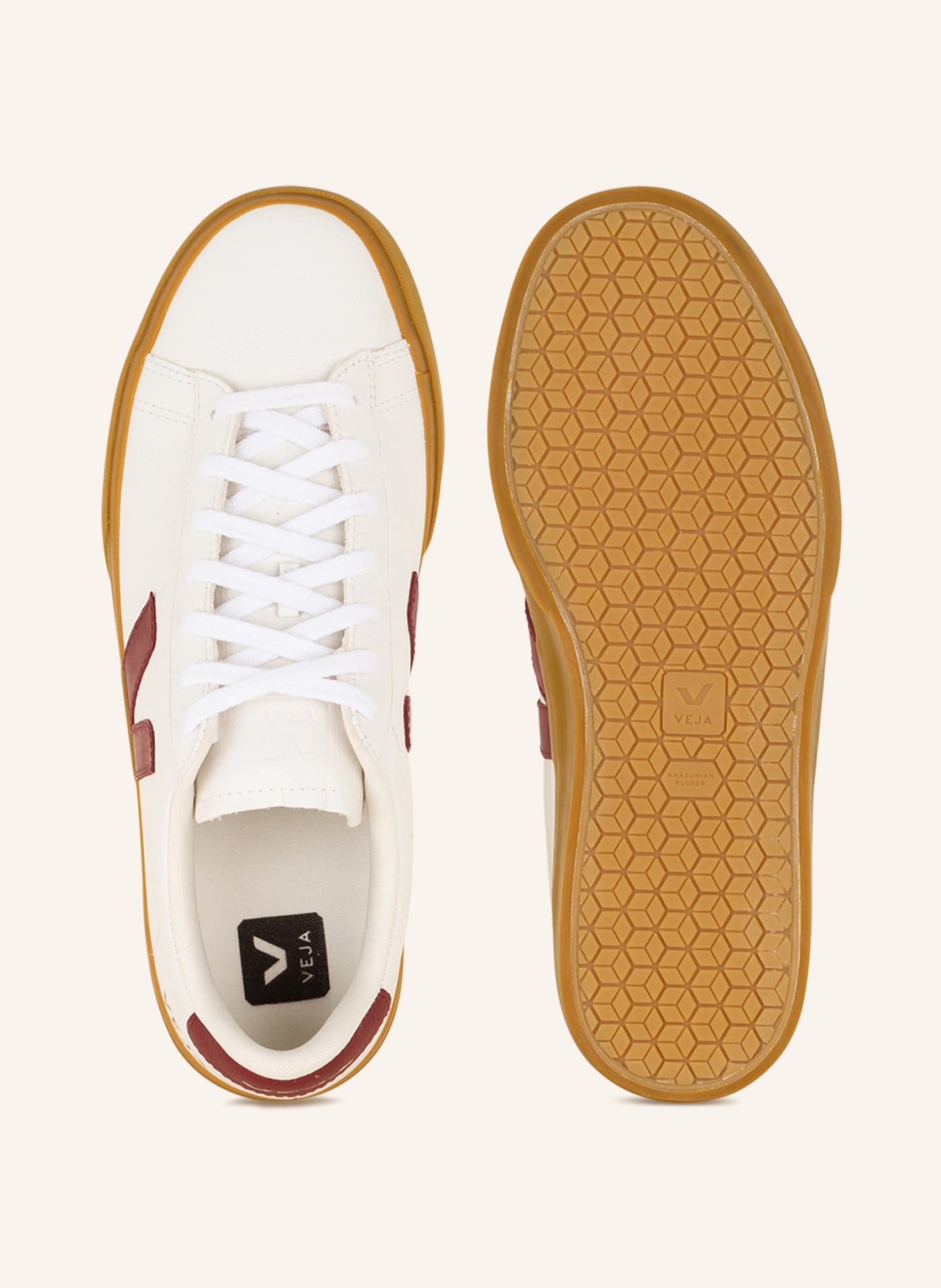 VEJA Sneakers CAMPO, Color: WHITE/ DARK RED (Image 5)