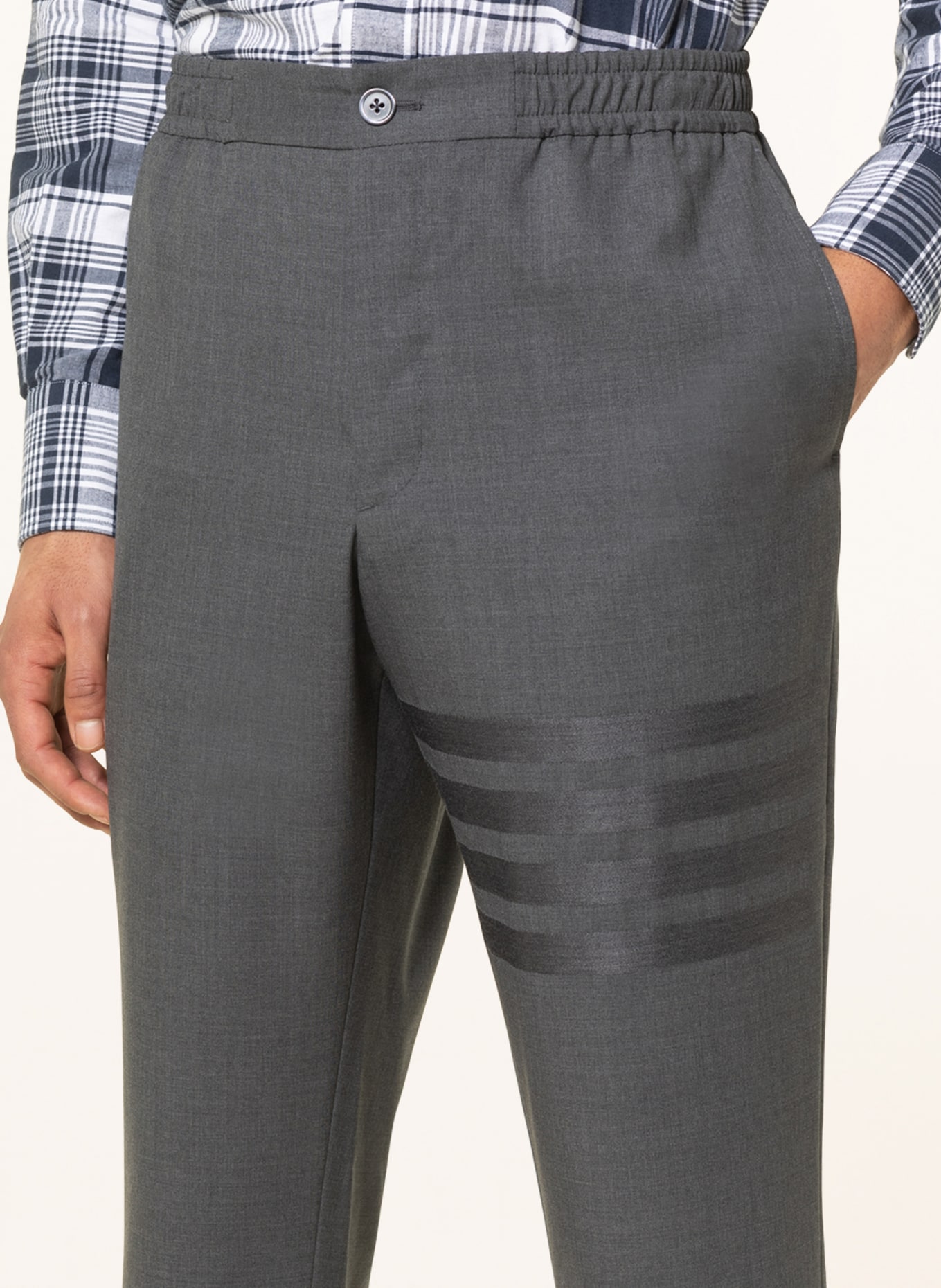 THOM BROWNE. Spodnie w stylu dresowym extra slim fit, Kolor: CZIEMNOSZARY (Obrazek 5)