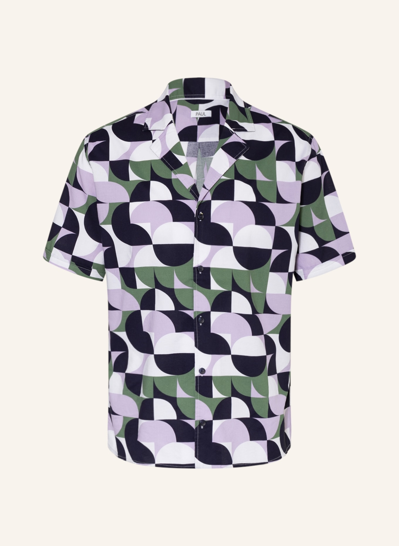 PAUL Resort shirt comfort fit, Color: WHITE/ DARK BLUE/ GREEN (Image 1)