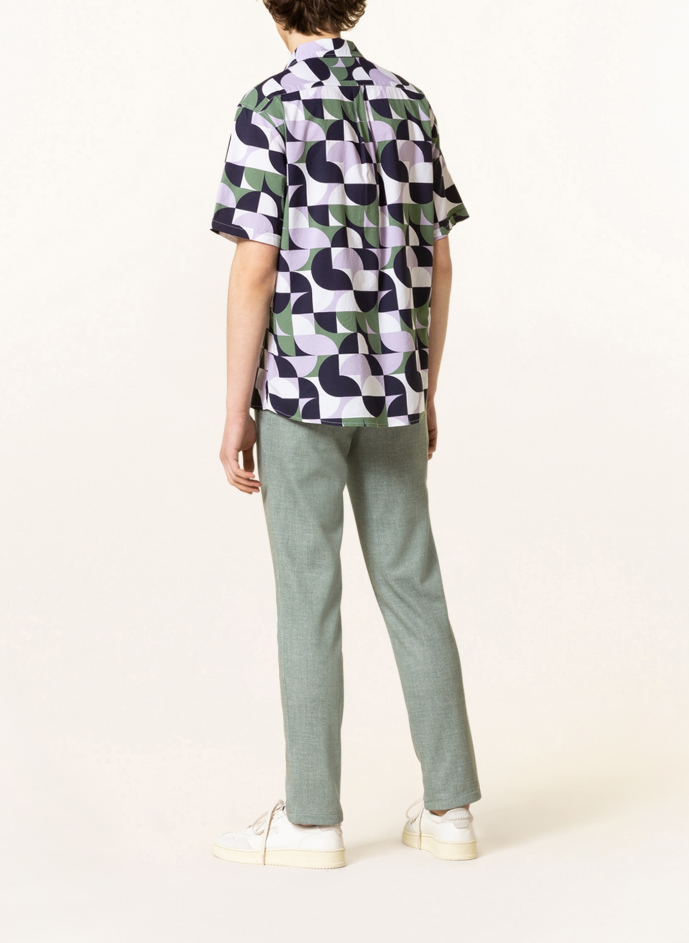 PAUL Koszula z klapami comfort fit, Kolor: BIAŁY/ GRANATOWY/ ZIELONY (Obrazek 3)