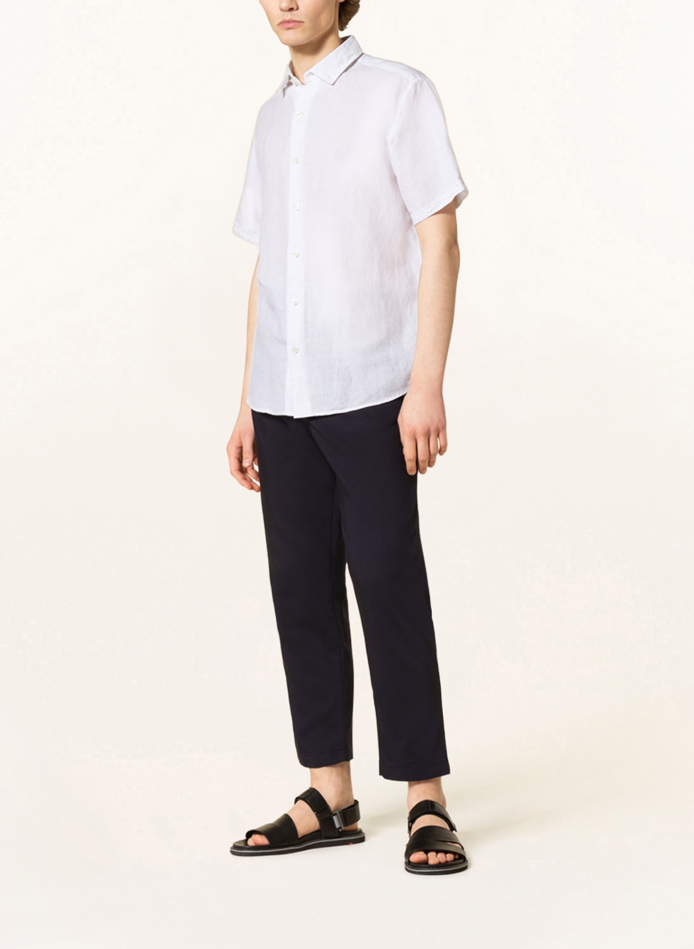 PAUL Short sleeve shirt comfort fit with linen, Color: WHITE (Image 2)