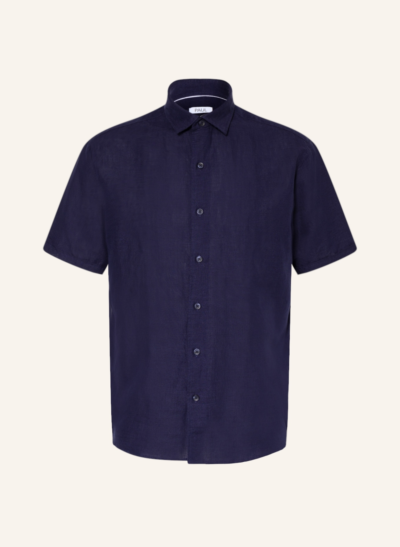 PAUL Short sleeve shirt comfort fit with linen, Color: DARK BLUE (Image 1)