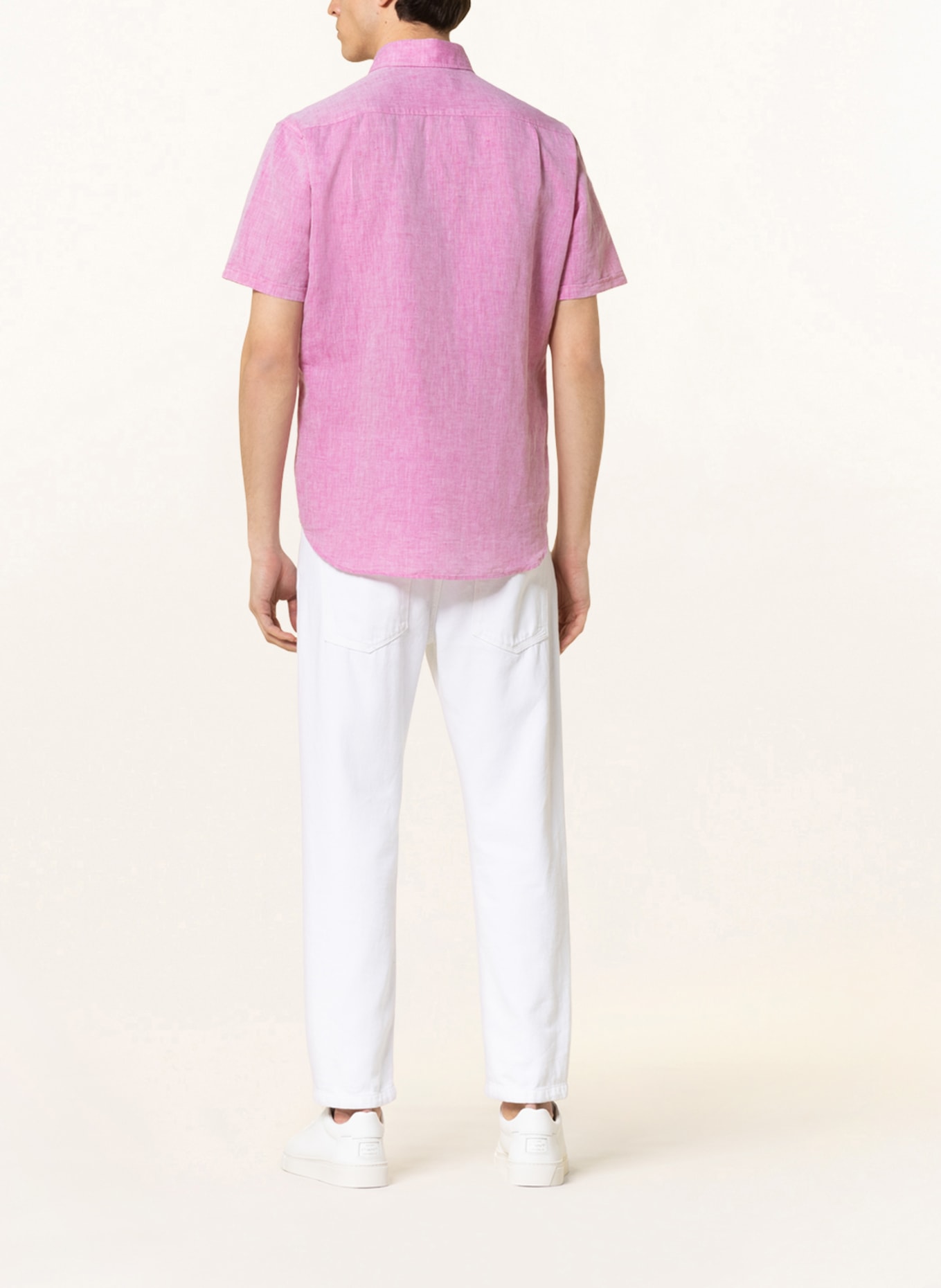 STROKESMAN'S Kurzarm-Hemd Regular Fit mit Leinen , Farbe: PINK (Bild 3)