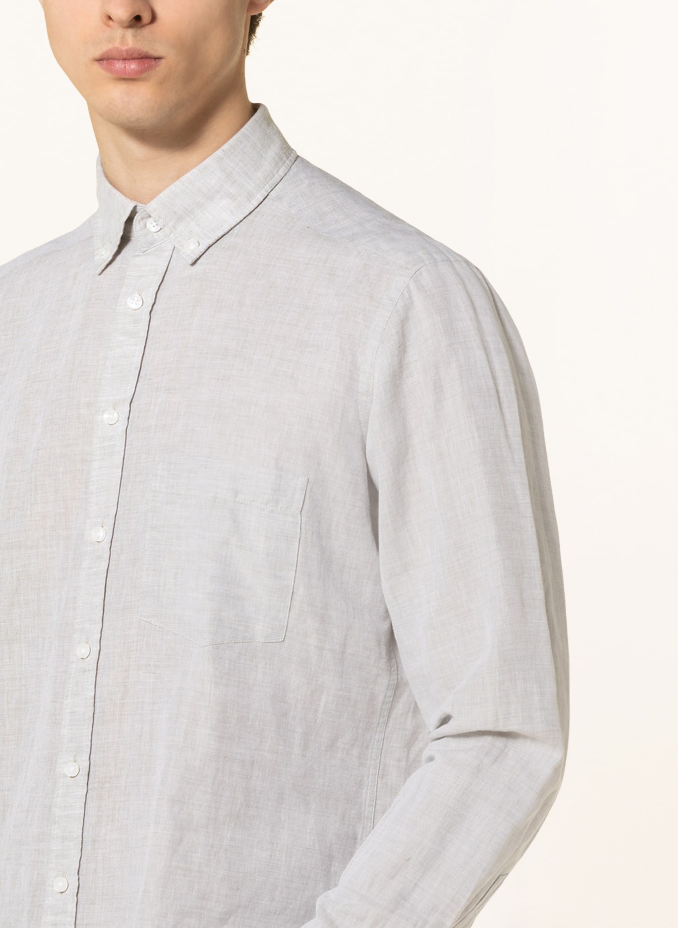 STROKESMAN'S Hemd Regular Fit mit Leinen, Farbe: KHAKI (Bild 4)