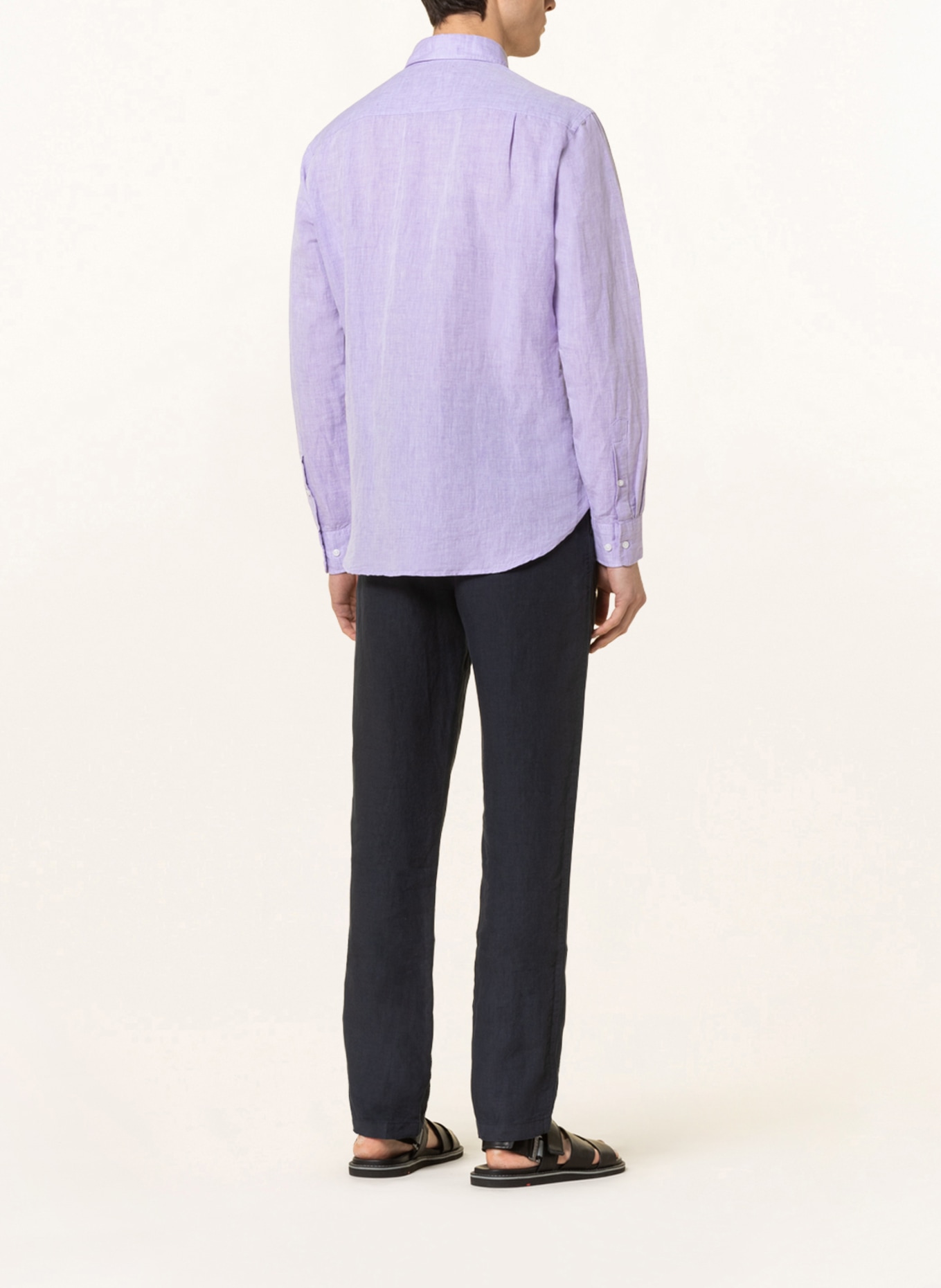 STROKESMAN'S Shirt regular fit with linen, Color: LIGHT PURPLE (Image 3)