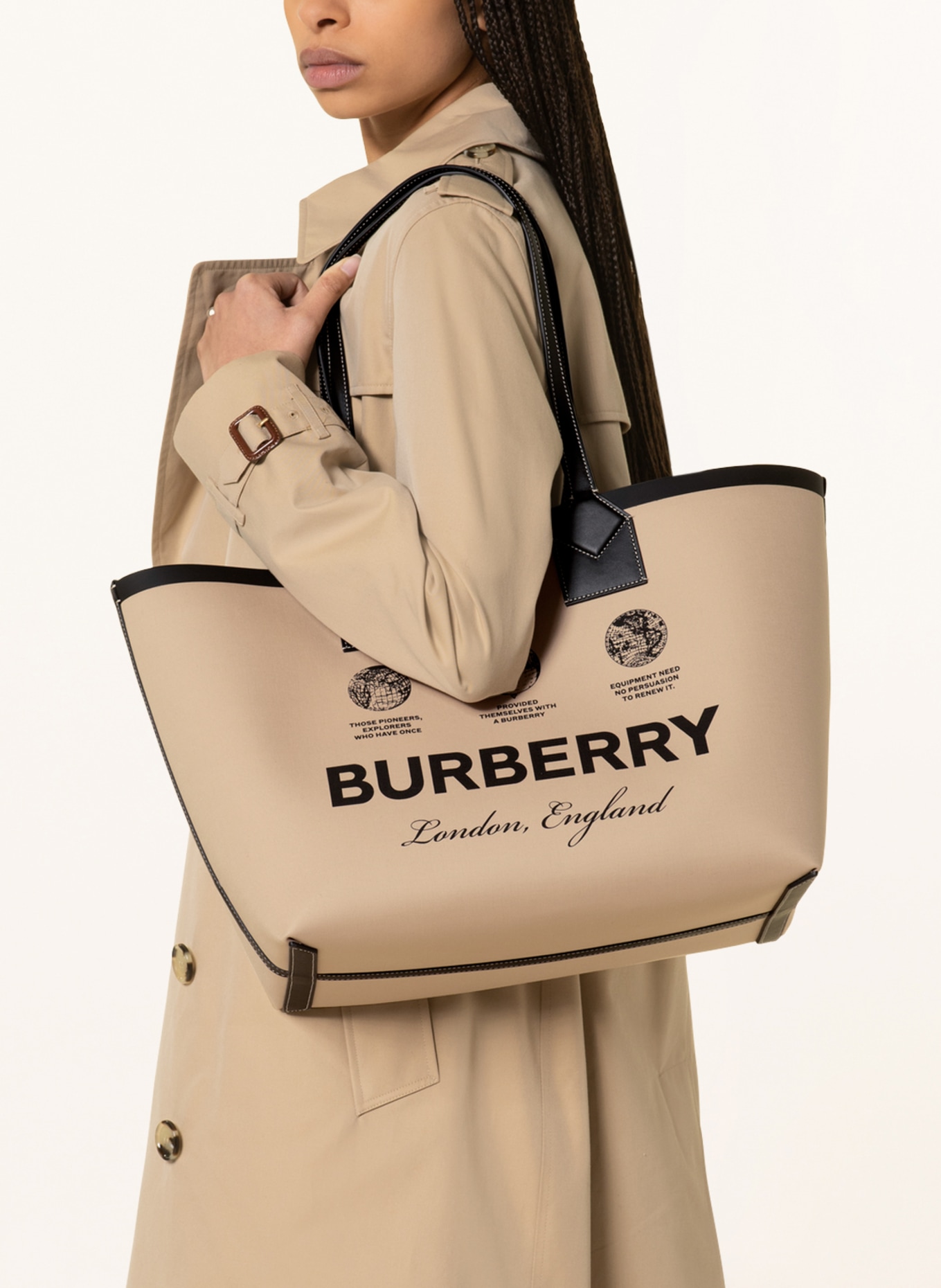 Burberry Medium Heritage Tote Bag - Neutrals