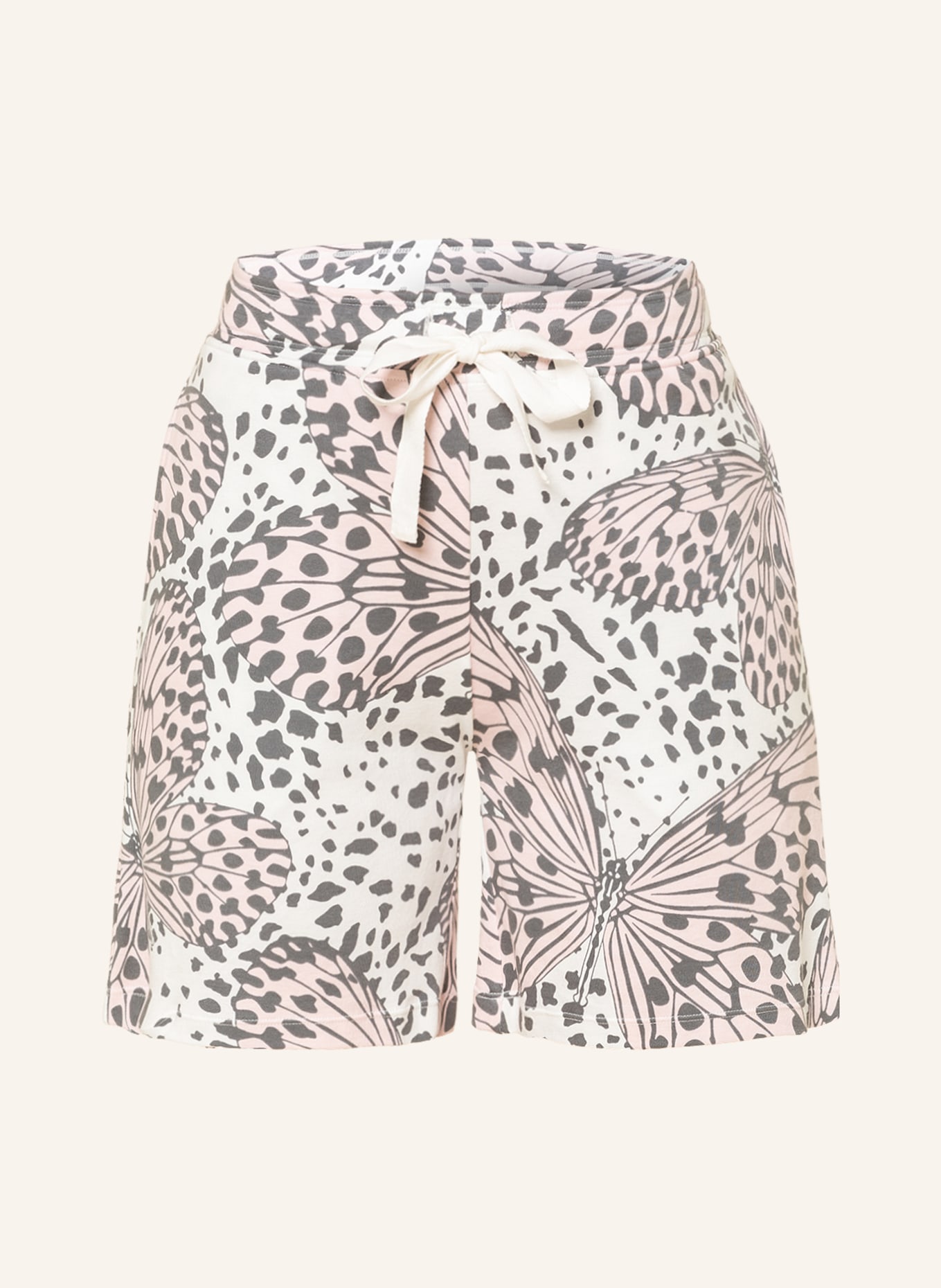 darling harbour Pajama shorts, Color: WHITE/ GRAY/ PINK (Image 1)
