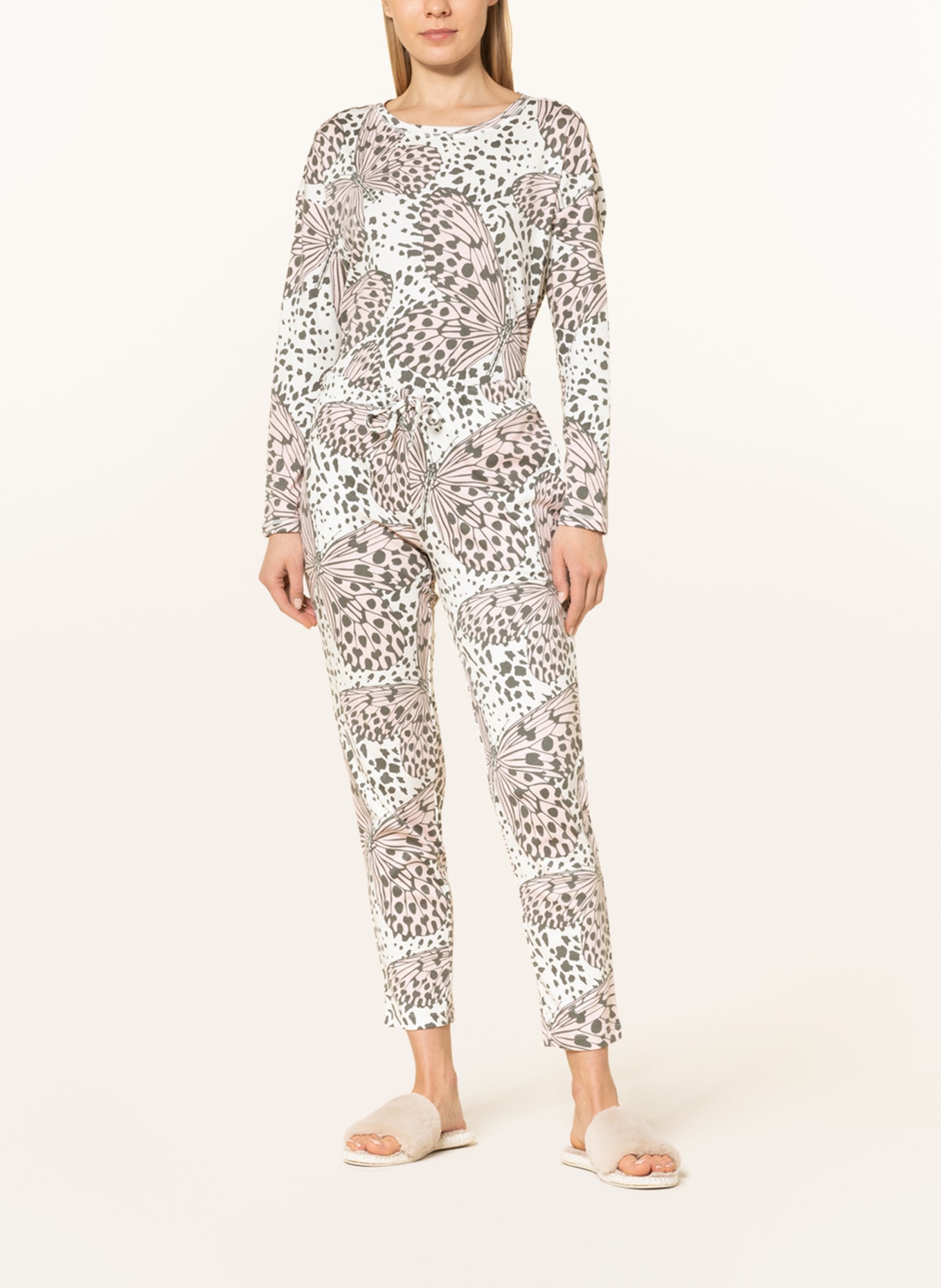 darling harbour Schlafhose: WEISS / DUNKELGRAU / ROSA