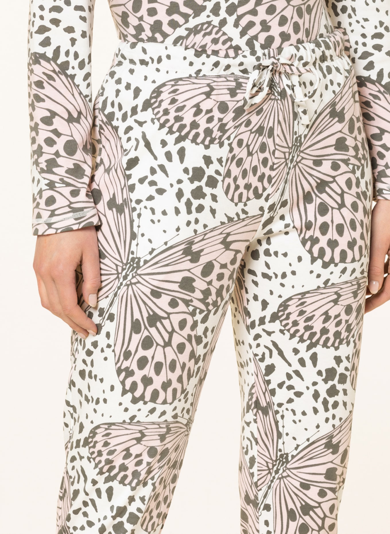 darling harbour Schlafhose: WEISS / DUNKELGRAU / ROSA