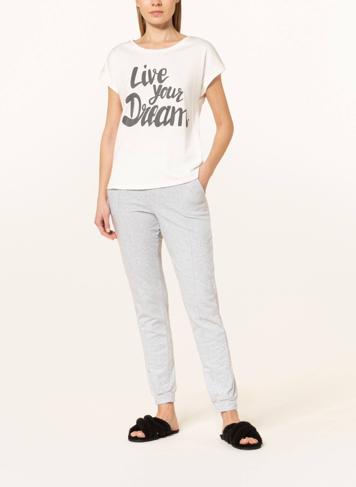 darling harbour Pajama shirt, Color: WHITE/ DARK GRAY (Image 2)