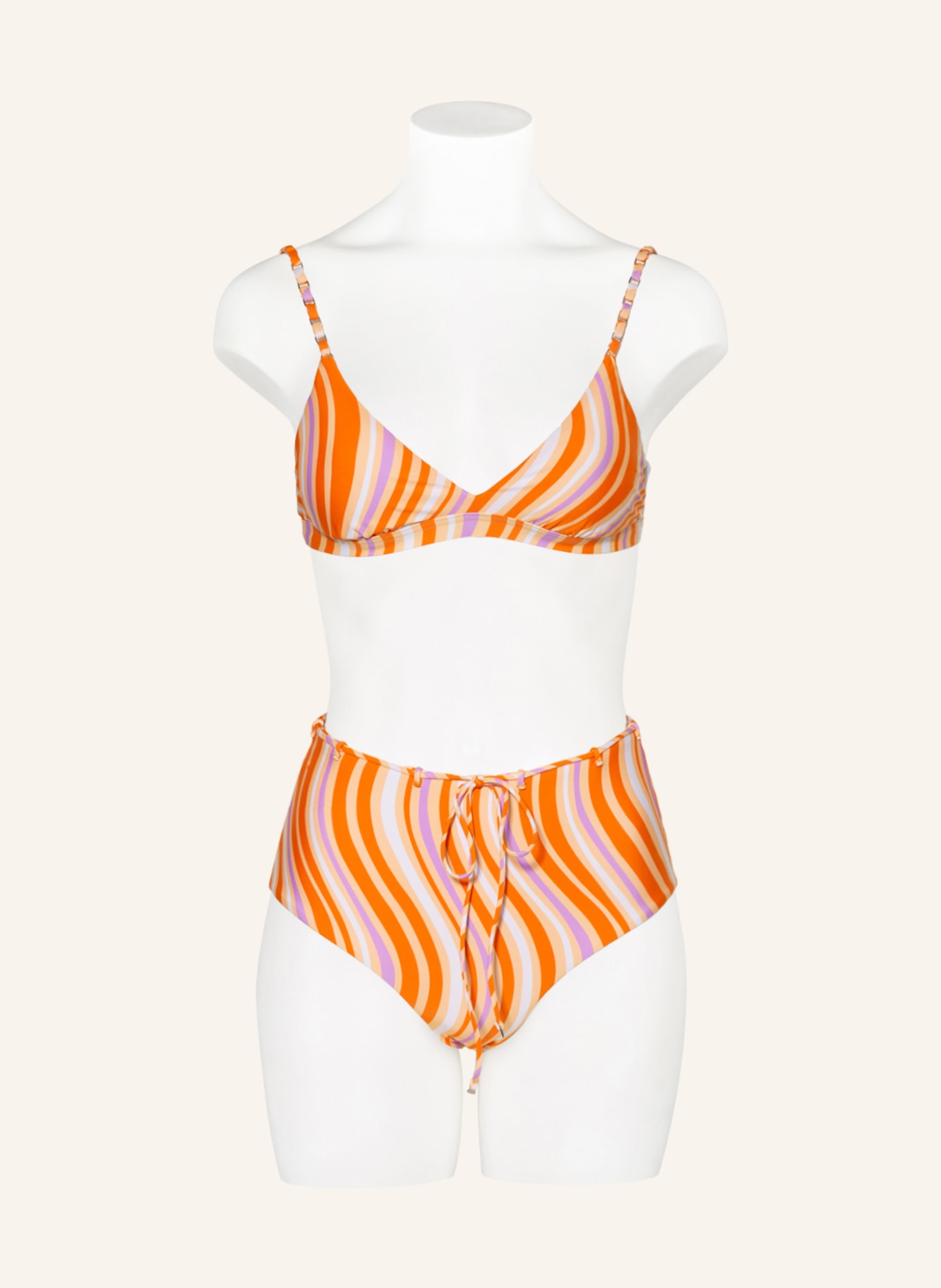 SEAFOLLY Dół od bikini z wysokim stanem MOD SQUAD, Kolor: POMARAŃCZOWY/ JASNOFIOLETOWY/ BIAŁY (Obrazek 2)