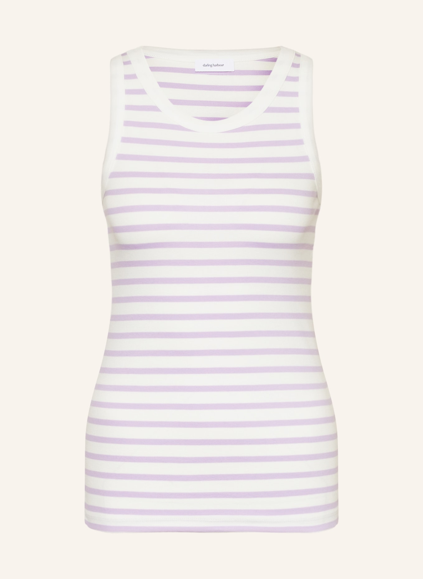 darling harbour Lounge top, Color: WHITE/ LIGHT PURPLE (Image 1)