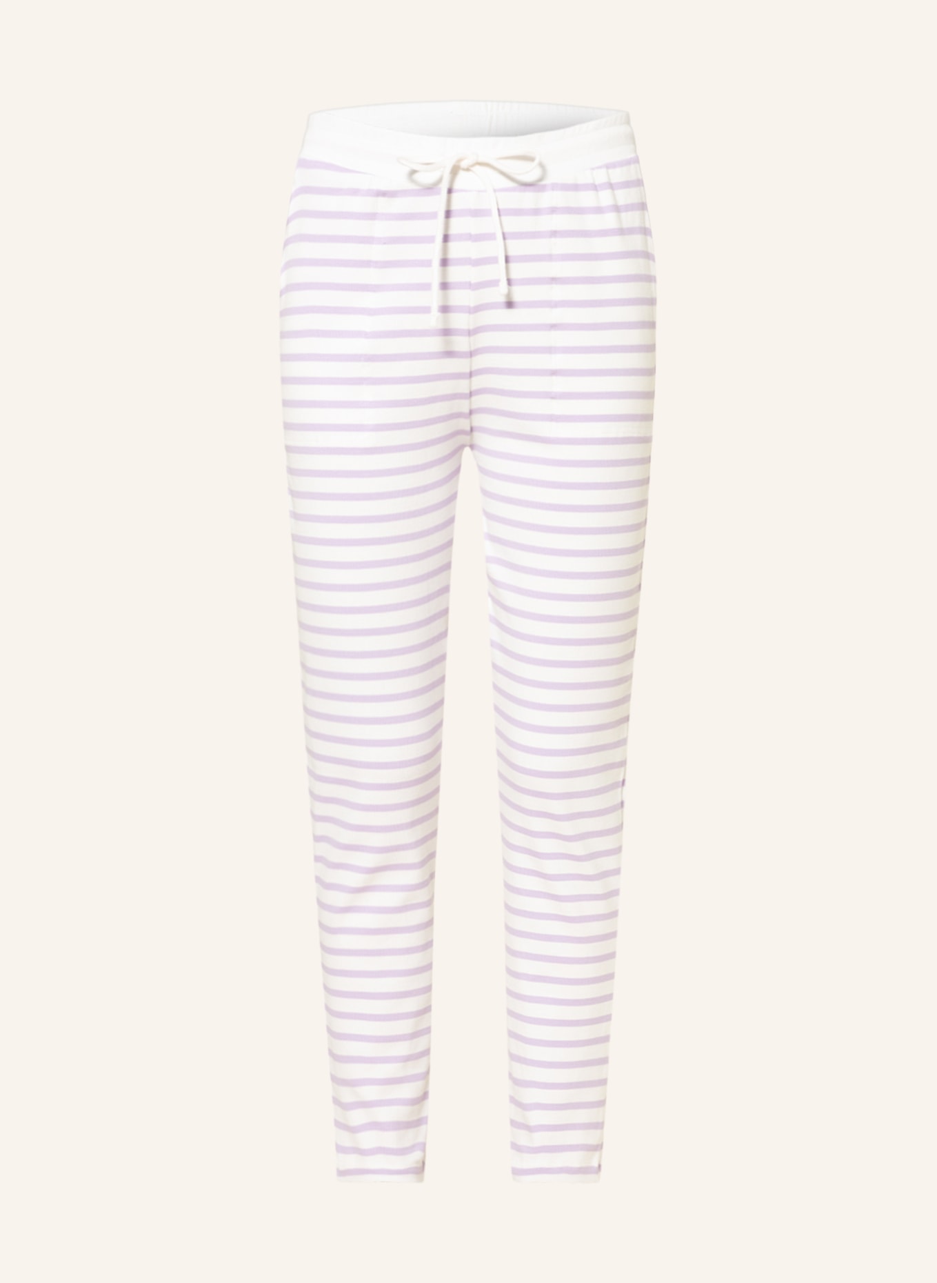 darling harbour Lounge-Hose: WEISS / HELLLILA