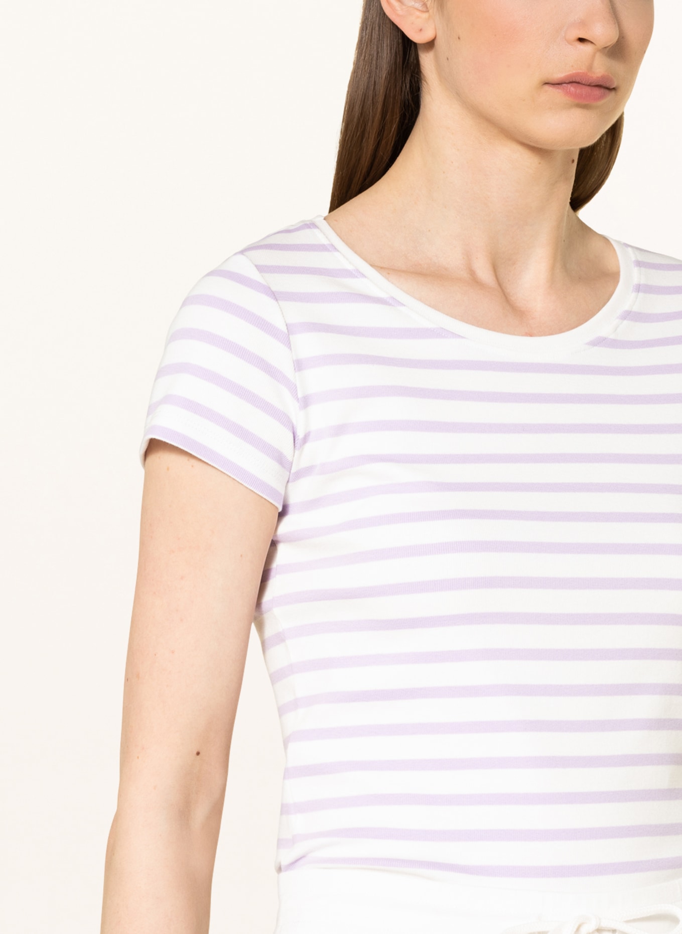 darling harbour Lounge shirt, Color: WHITE/ LIGHT PURPLE (Image 4)