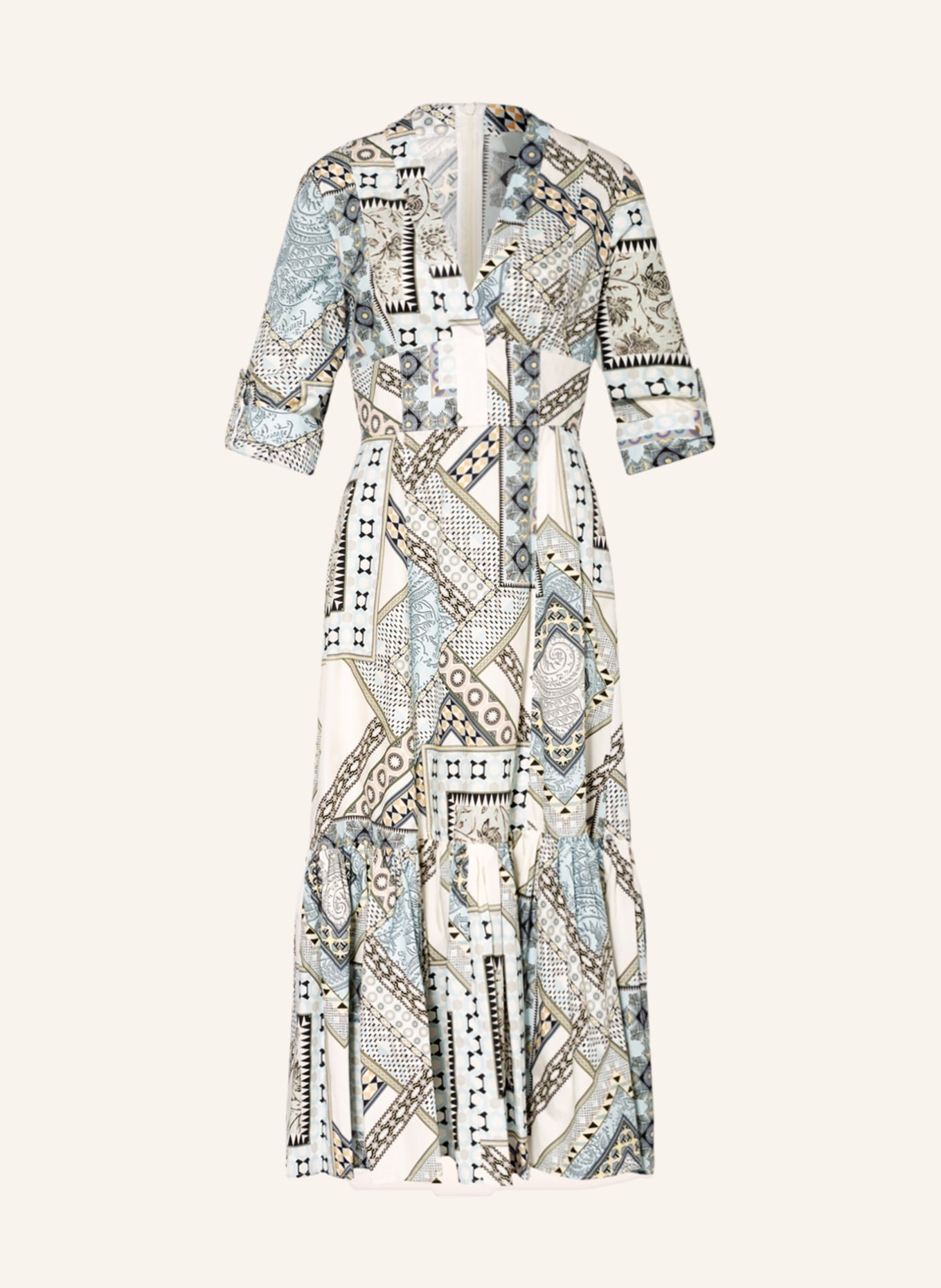 ETRO Kleid mit 3/4-Arm, Farbe: CREME/ HELLBLAU/ BLAUGRAU (Bild 1)