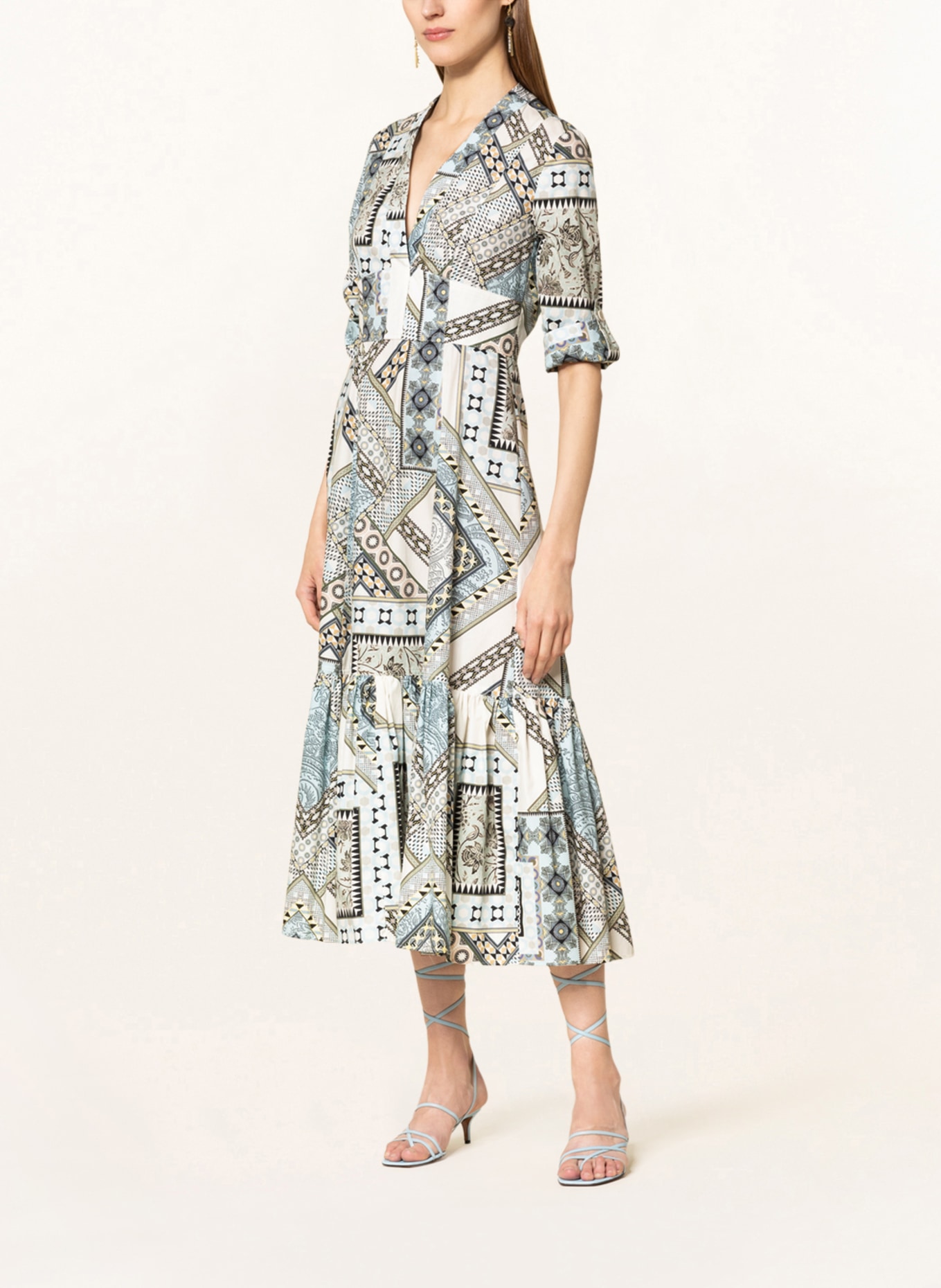 ETRO Dress with 3/4 sleeves, Color: CREAM/ LIGHT BLUE/ BLUE GRAY (Image 2)