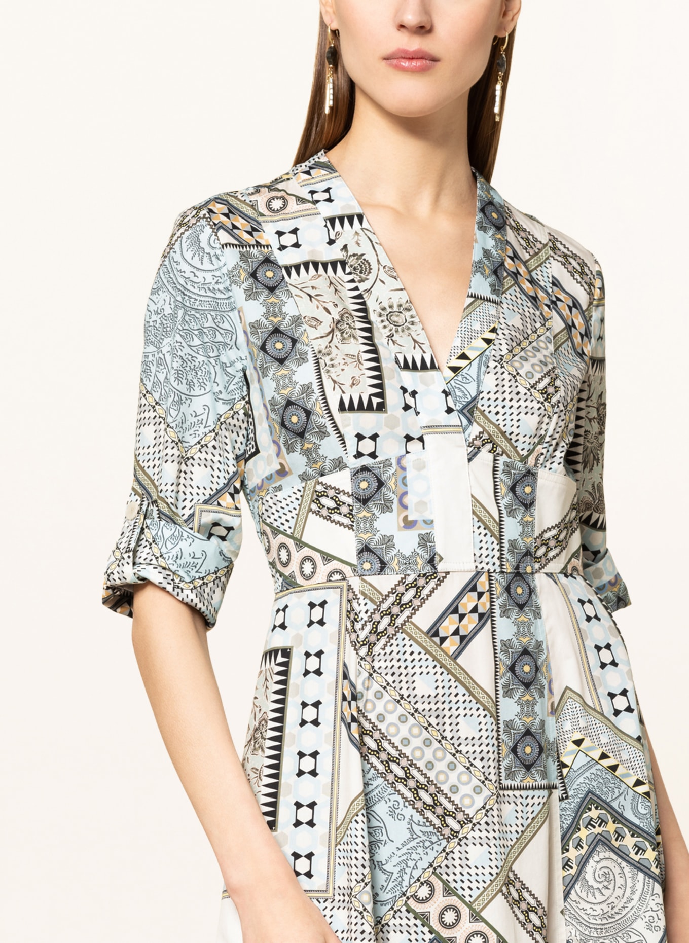 ETRO Dress with 3/4 sleeves, Color: CREAM/ LIGHT BLUE/ BLUE GRAY (Image 4)